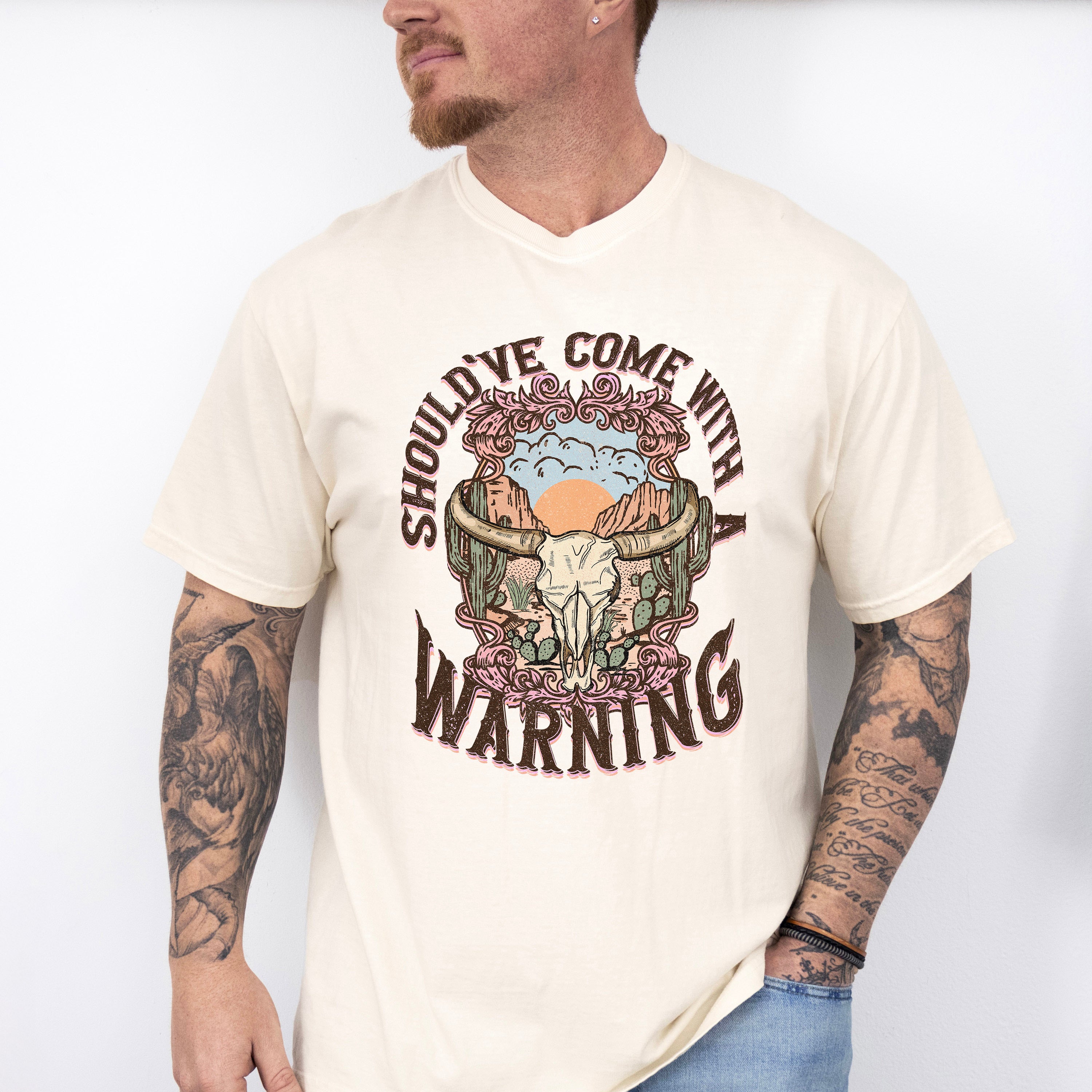 Should've Come With Warning Design - Western Unisex Crewneck T-Shirt Sweatshirt Hoodie