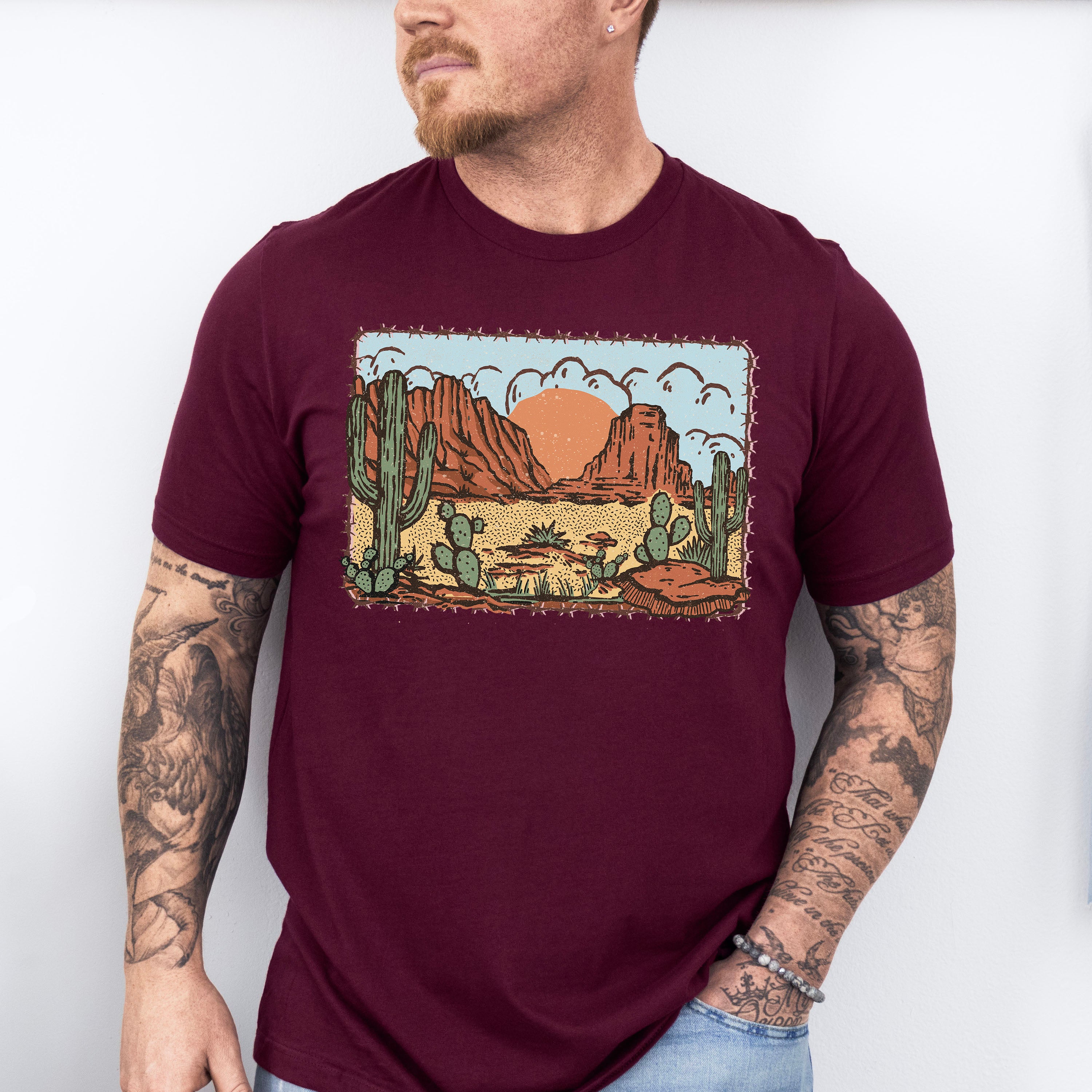 Suns Cactus Design - Western Unisex Crewneck T-Shirt Sweatshirt Hoodie