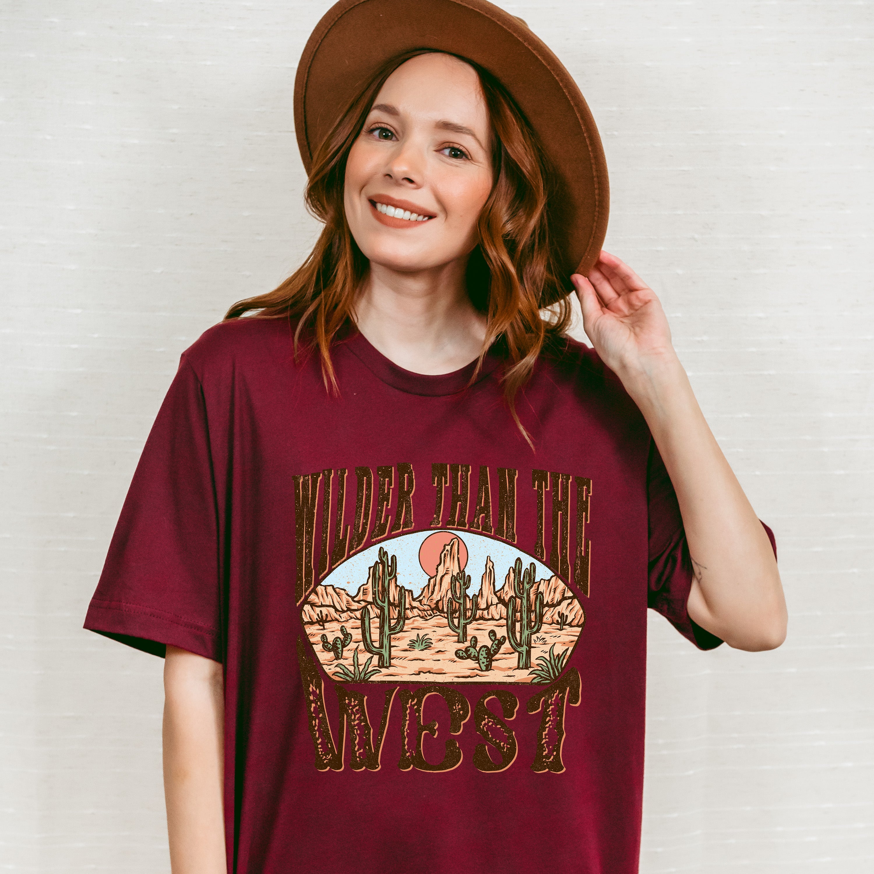 Wilder Than The West Design - Western Unisex Crewneck T-Shirt Sweatshirt Hoodie