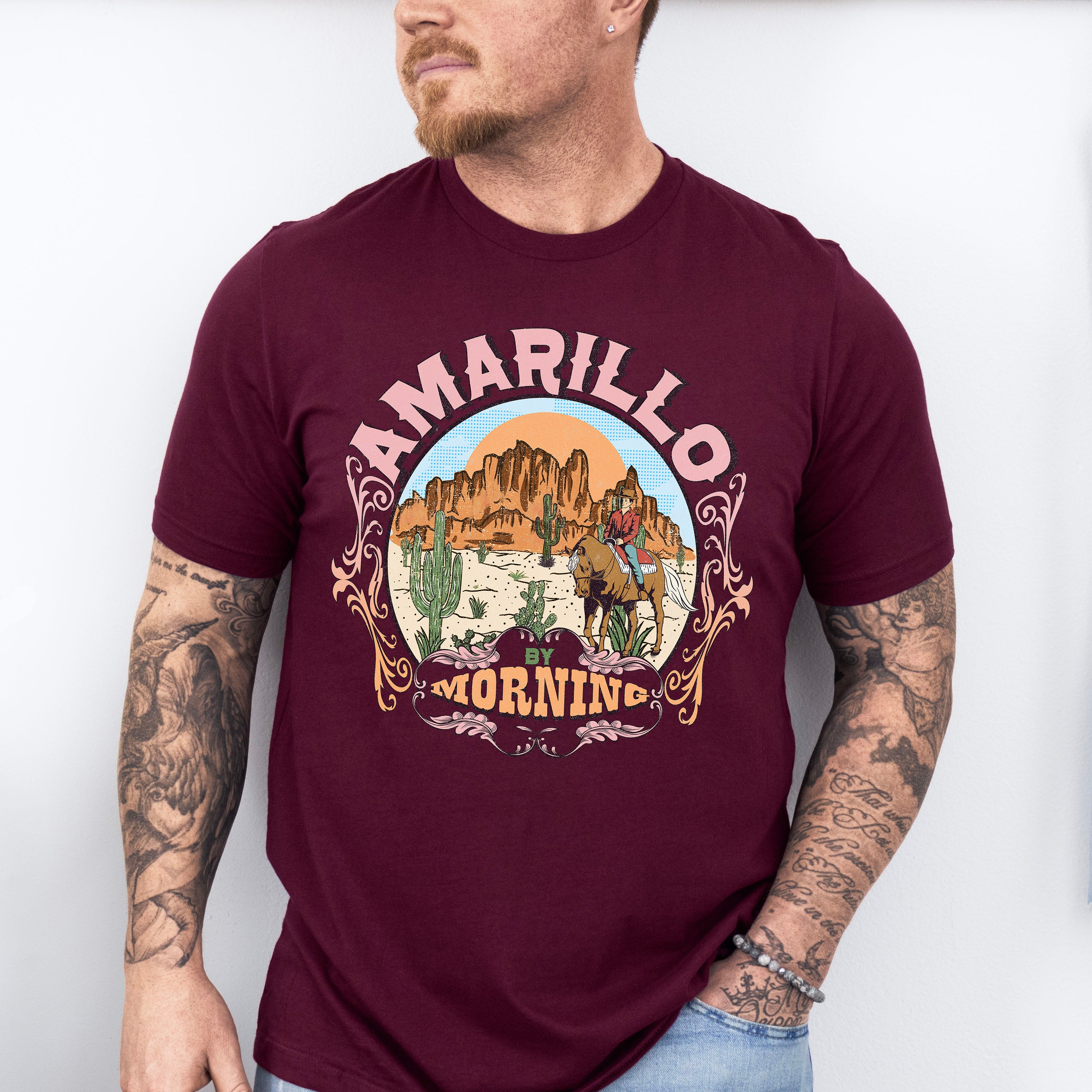 Amarillo By Morning Design - Western Unisex Crewneck T-Shirt Sweatshirt Hoodie