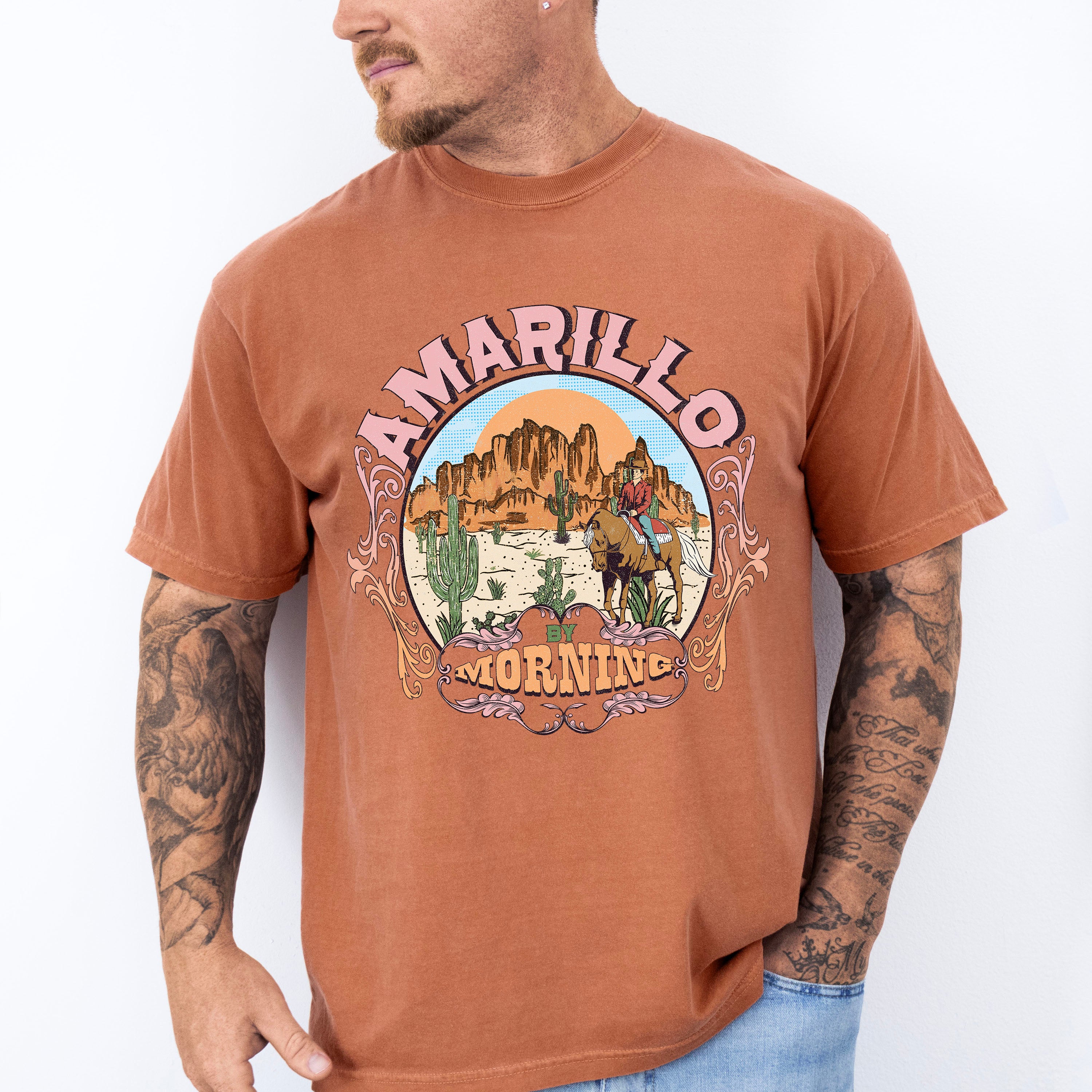 Amarillo By Morning Design - Western Unisex Crewneck T-Shirt Sweatshirt Hoodie
