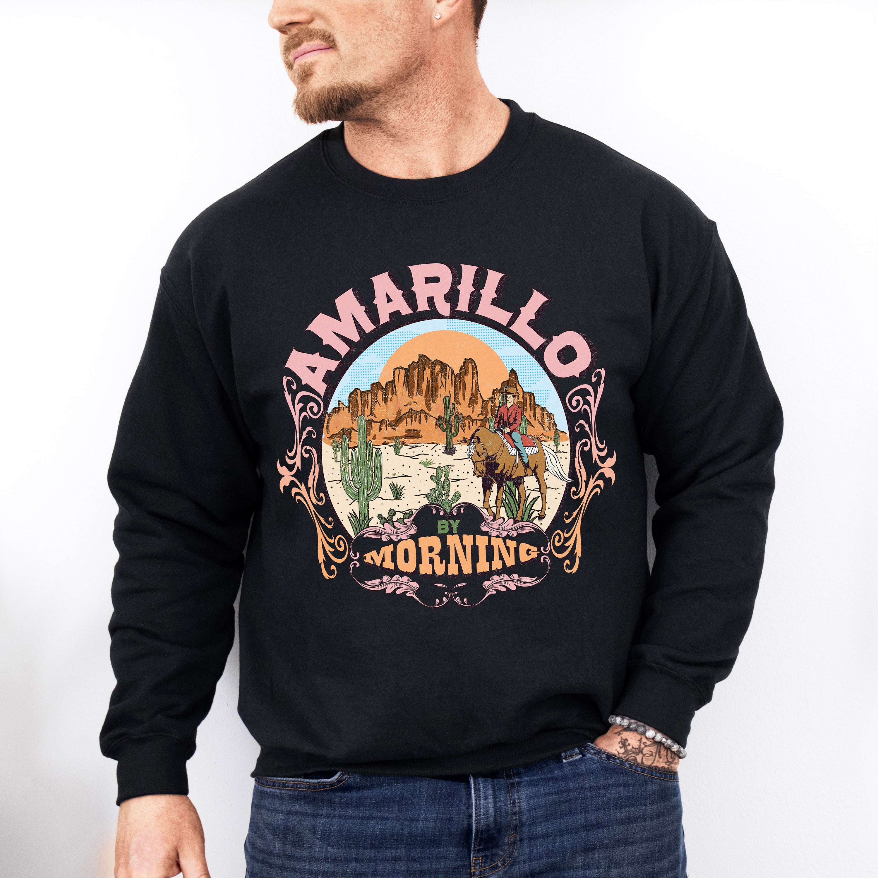 Amarillo By Morning Design - Western Unisex Crewneck T-Shirt Sweatshirt Hoodie