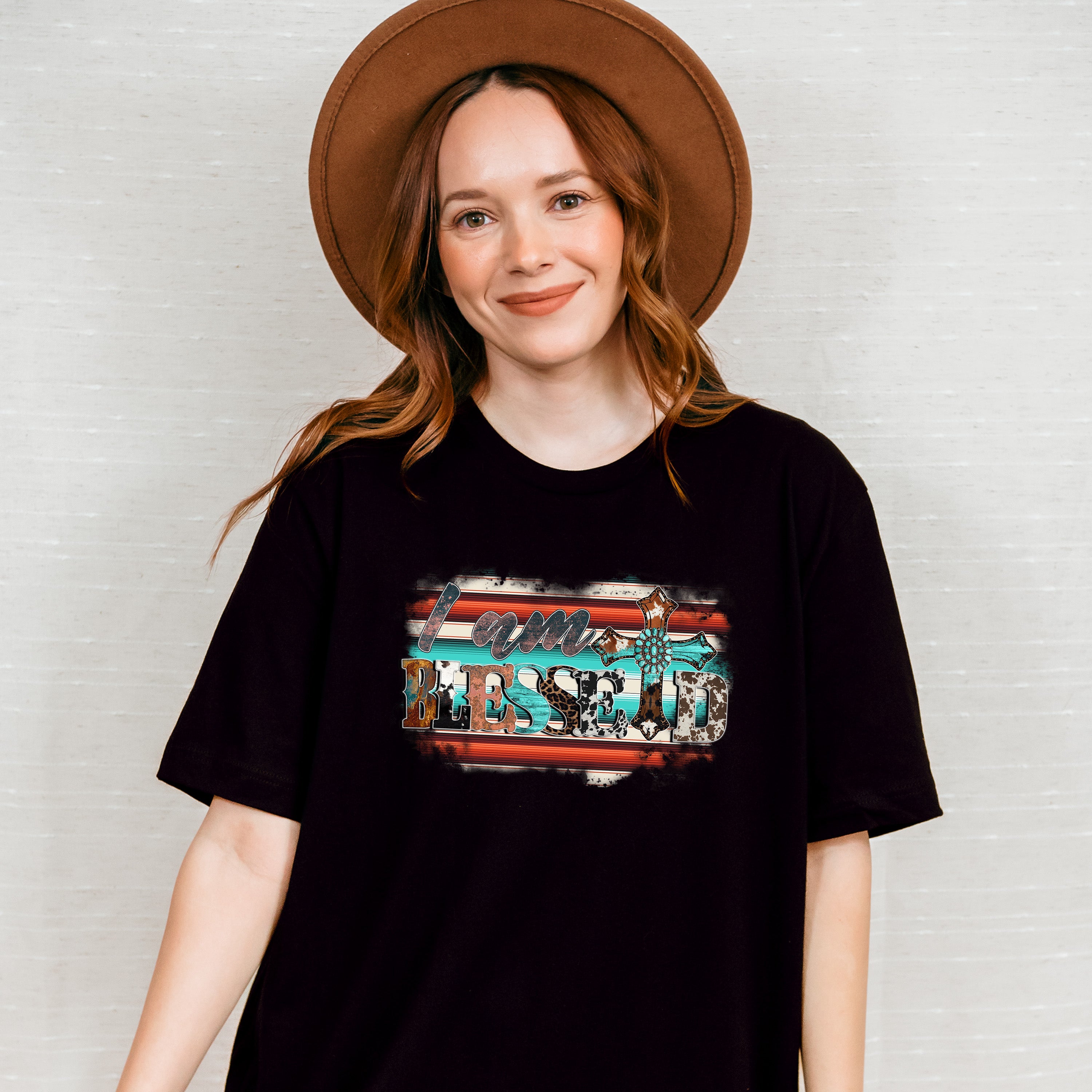 I am Blessed Design - Western Unisex Crewneck T-Shirt Sweatshirt Hoodie