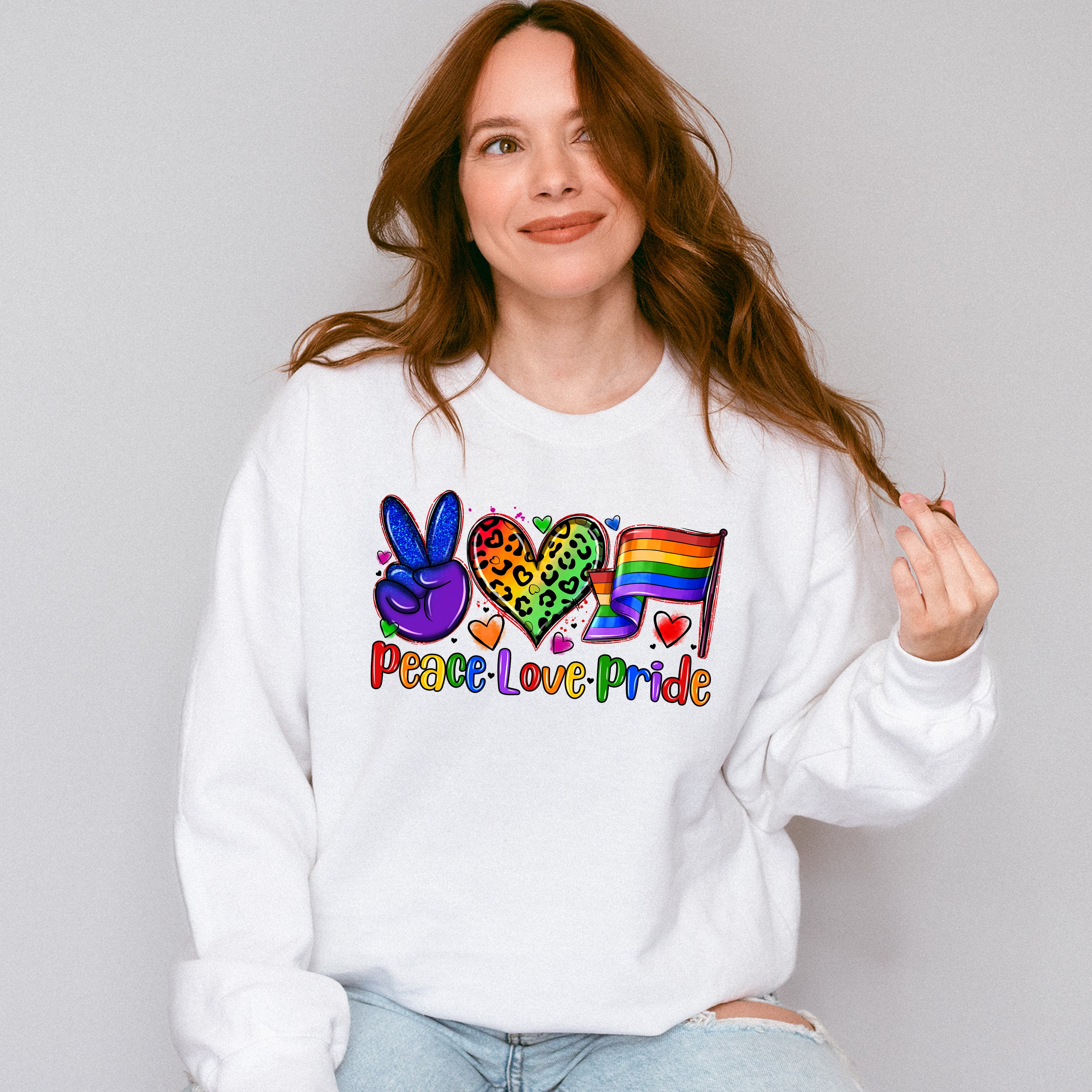 Peace Love Pride - LGBTQ Theme Unisex Crewneck T-Shirt Sweatshirt Hoodie