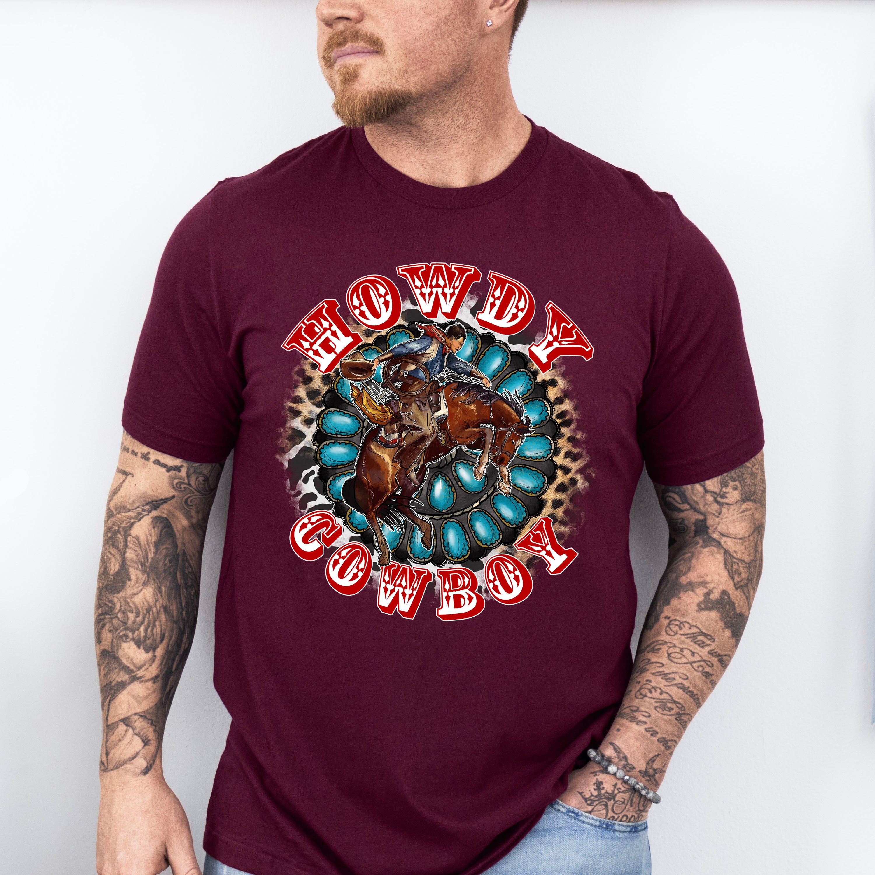 Howdy Cowboy Design - Western Unisex Crewneck T-Shirt Sweatshirt Hoodie