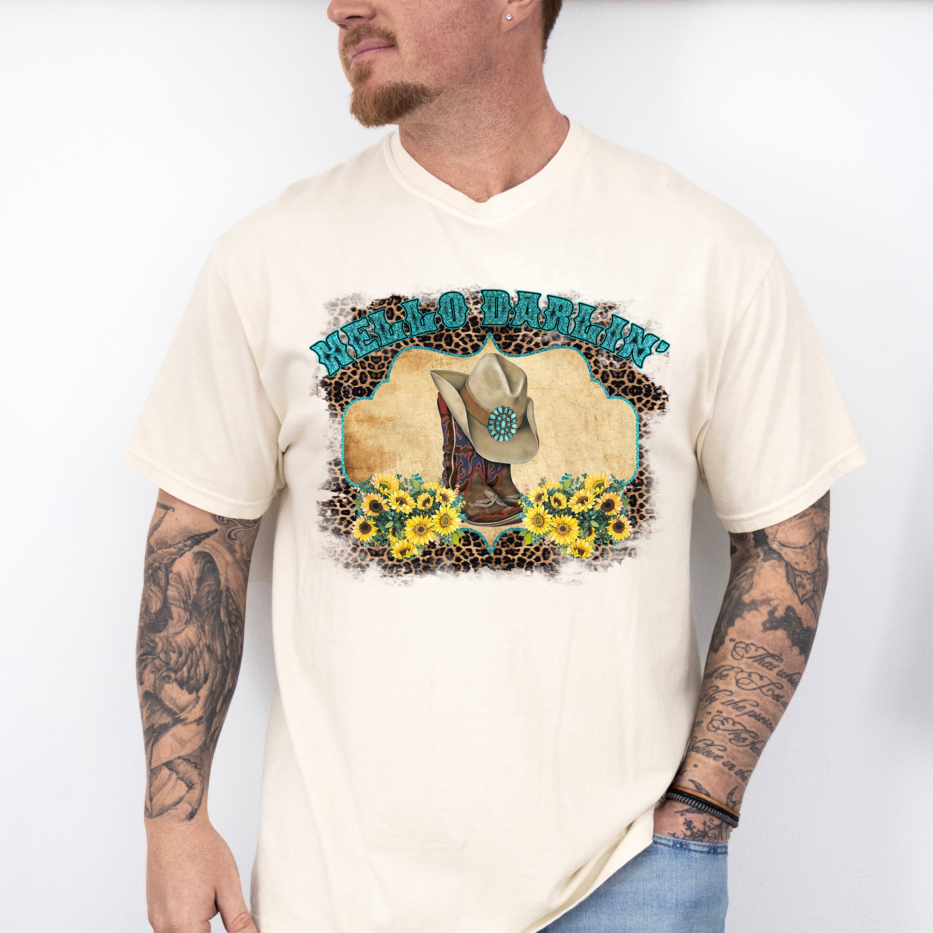 Hello Darlin Design - Western Unisex Crewneck T-Shirt Sweatshirt Hoodie