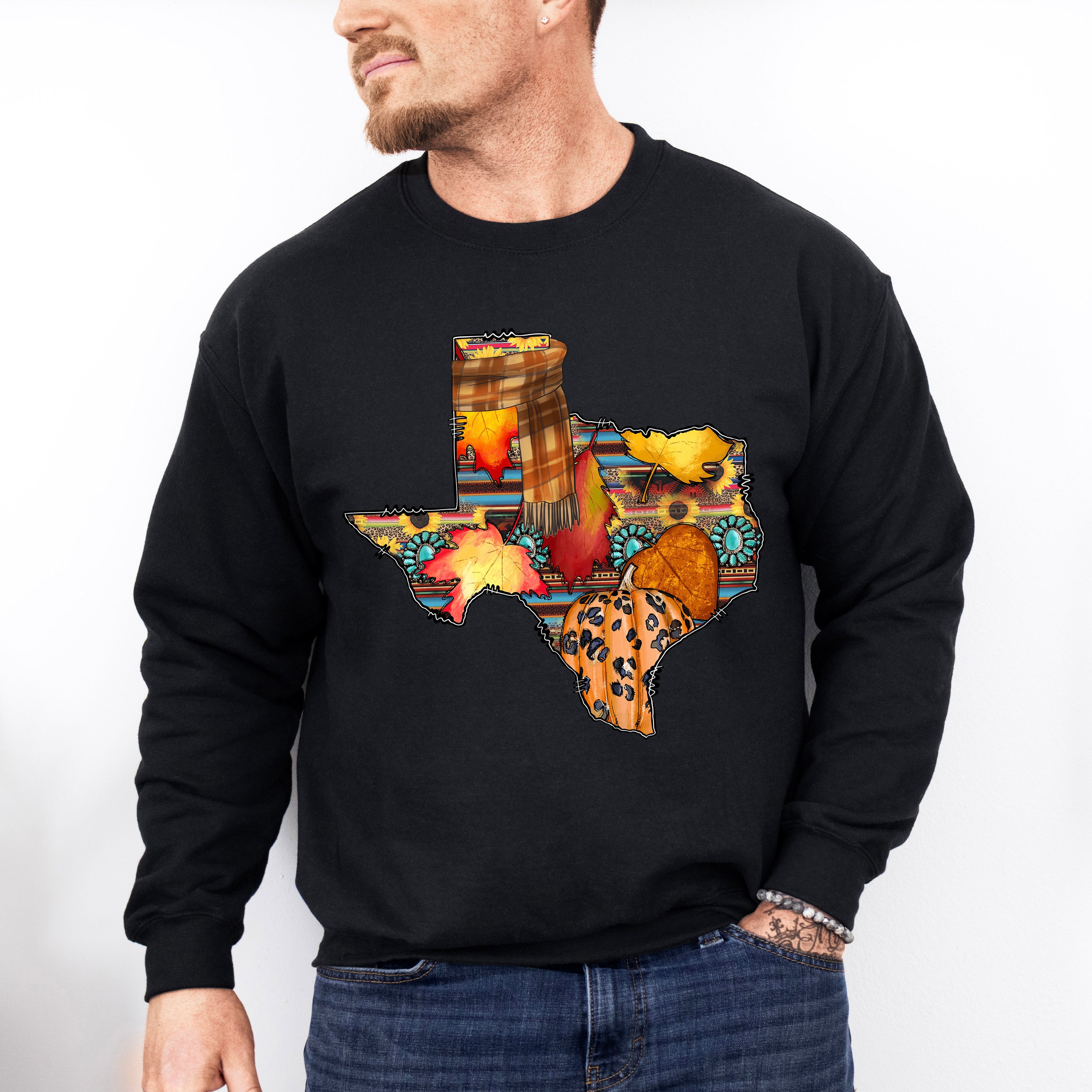 Texas Western Design - Western Unisex Crewneck T-Shirt Sweatshirt Hoodie
