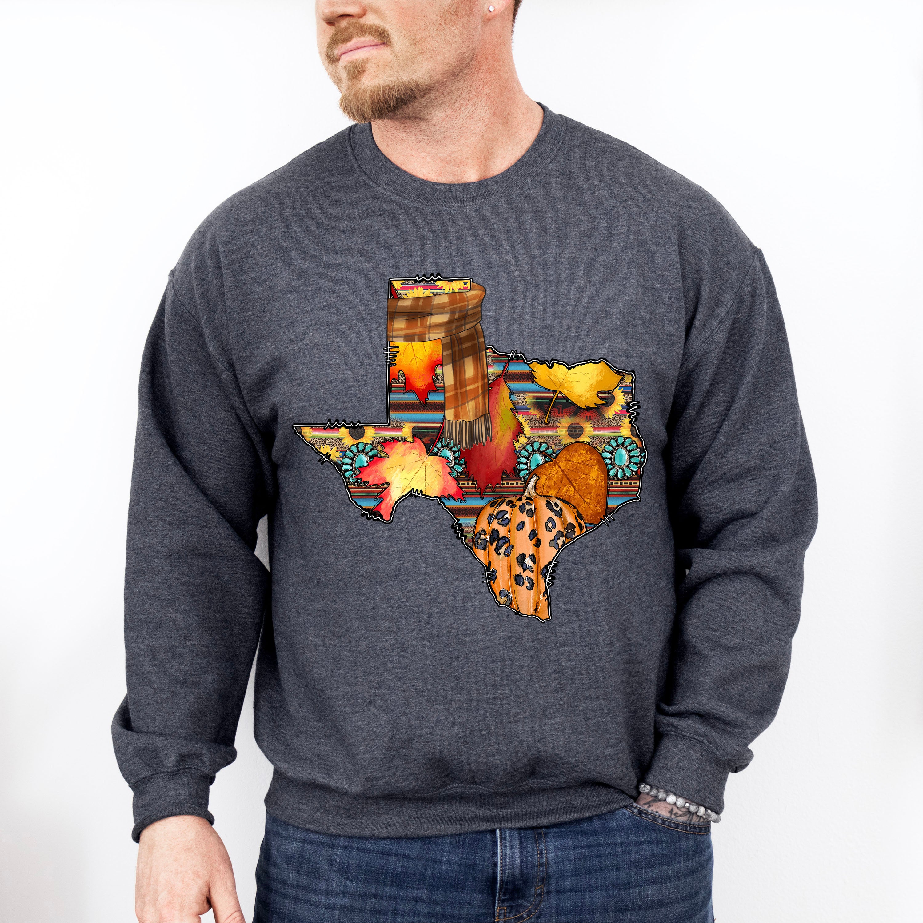 Texas Western Design - Western Unisex Crewneck T-Shirt Sweatshirt Hoodie