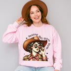 Raising Hell Since Birth Design - Cowgirl Unisex Crewneck T-Shirt Sweatshirt Hoodie