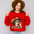 Raising Hell Since Birth Design - Cowgirl Unisex Crewneck T-Shirt Sweatshirt Hoodie