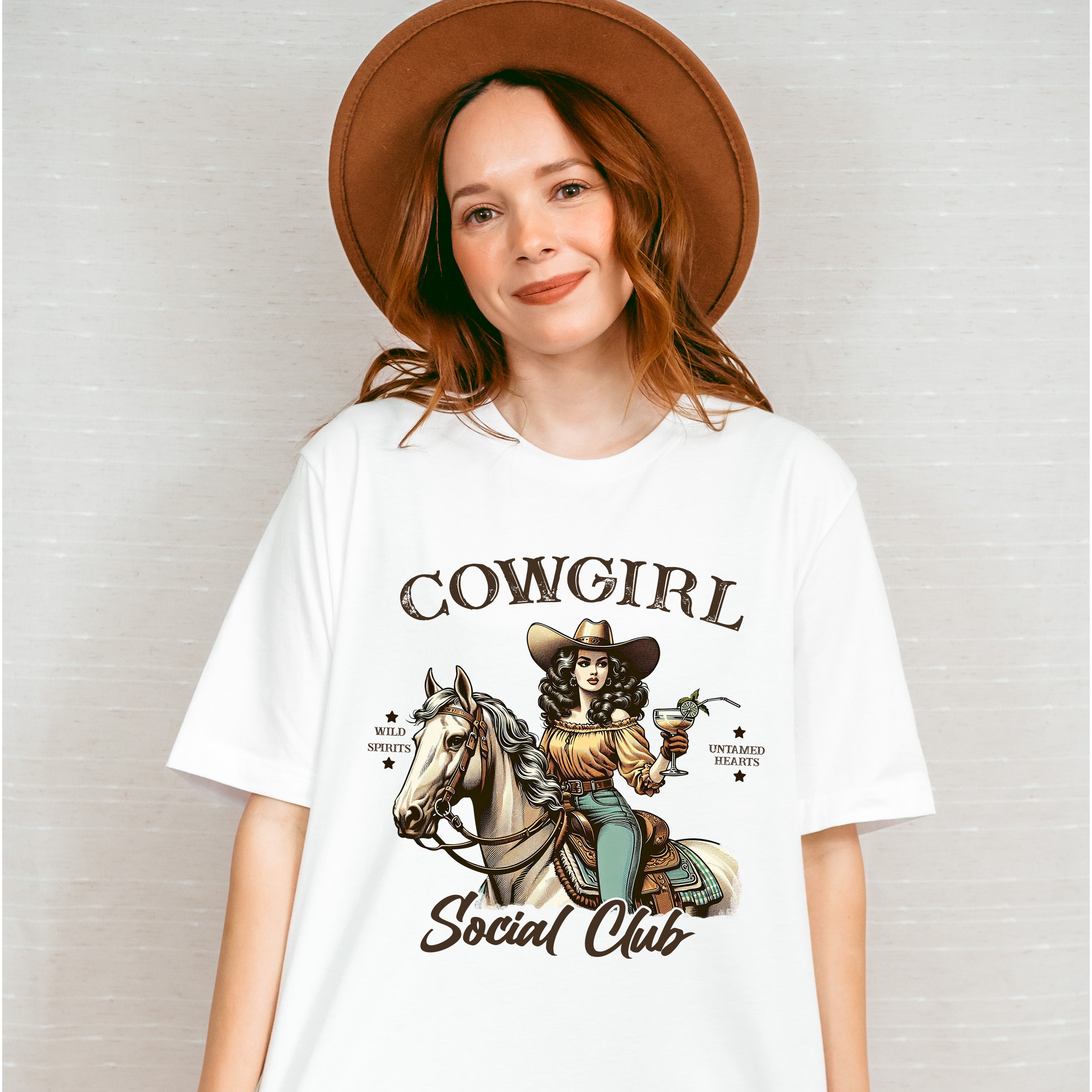 Cowgirl Social Club Design - Cowgirl Unisex Crewneck T-Shirt Sweatshirt Hoodie