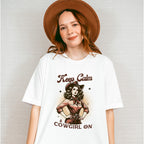 Keep Calm Cowgirl On Design - Cowgirl Unisex Crewneck T-Shirt Sweatshirt Hoodie