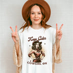 Keep Calm Cowgirl On Design - Cowgirl Unisex Crewneck T-Shirt Sweatshirt Hoodie