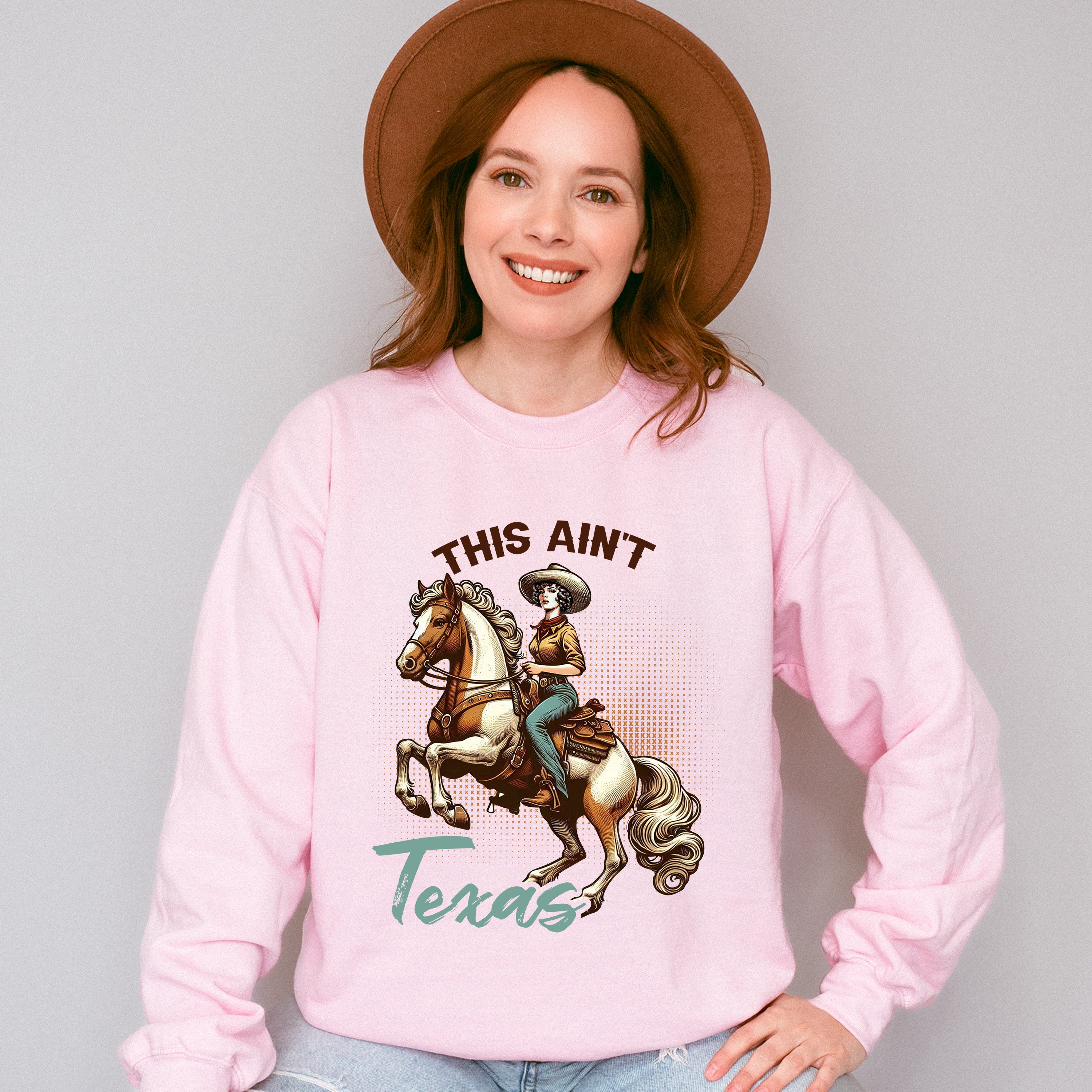 This Aint Texas Design - Cowgirl Unisex Crewneck T-Shirt Sweatshirt Hoodie