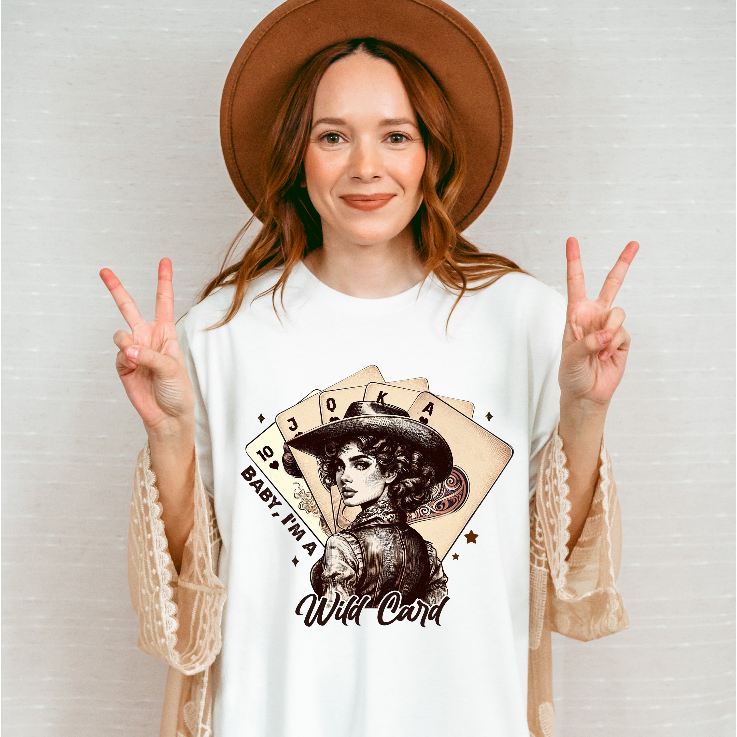 Baby I'm Wild Card Design - Cowgirl Unisex Crewneck T-Shirt Sweatshirt Hoodie