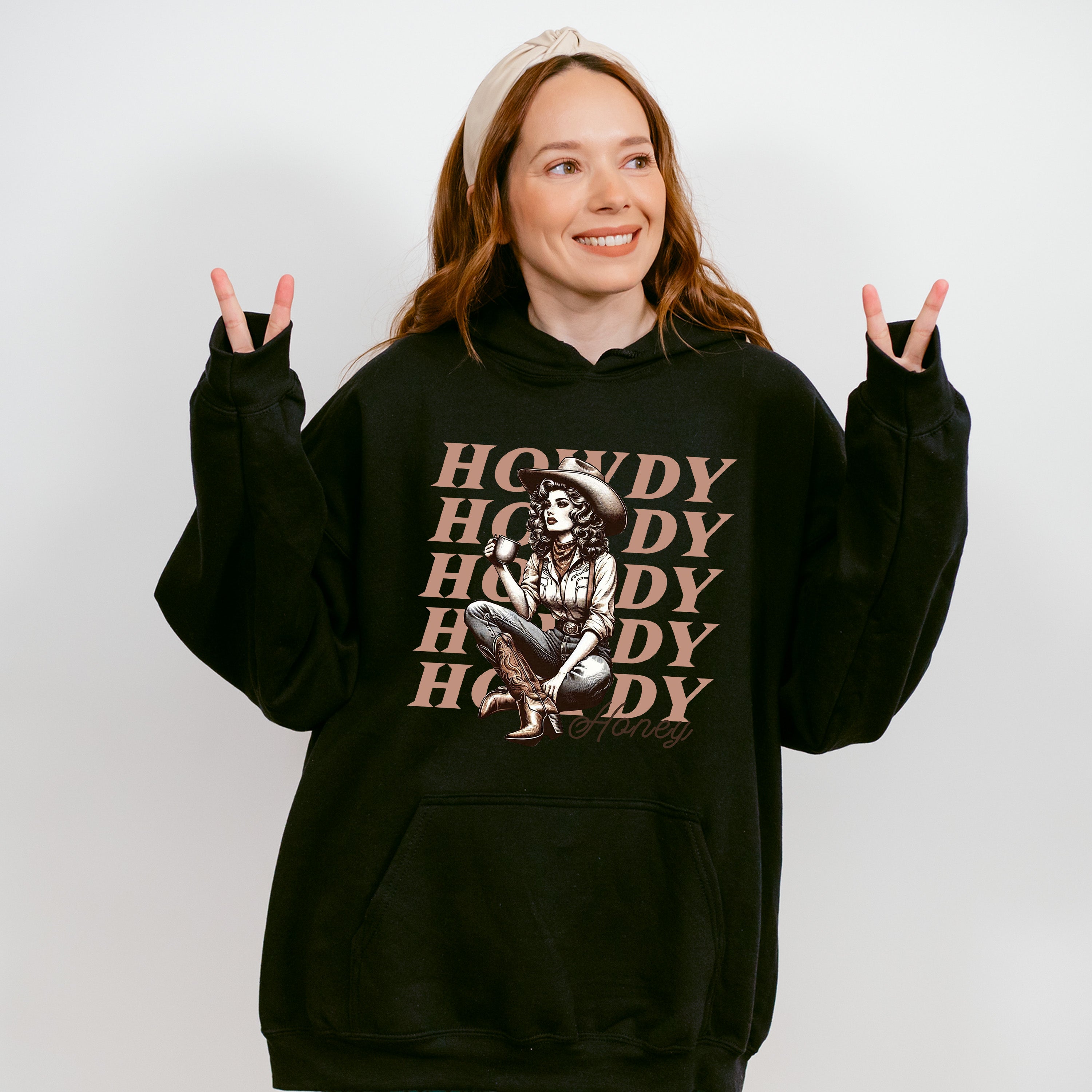Howdy Howdy Honey  Design - Cowgirl Unisex Crewneck T-Shirt Sweatshirt Hoodie