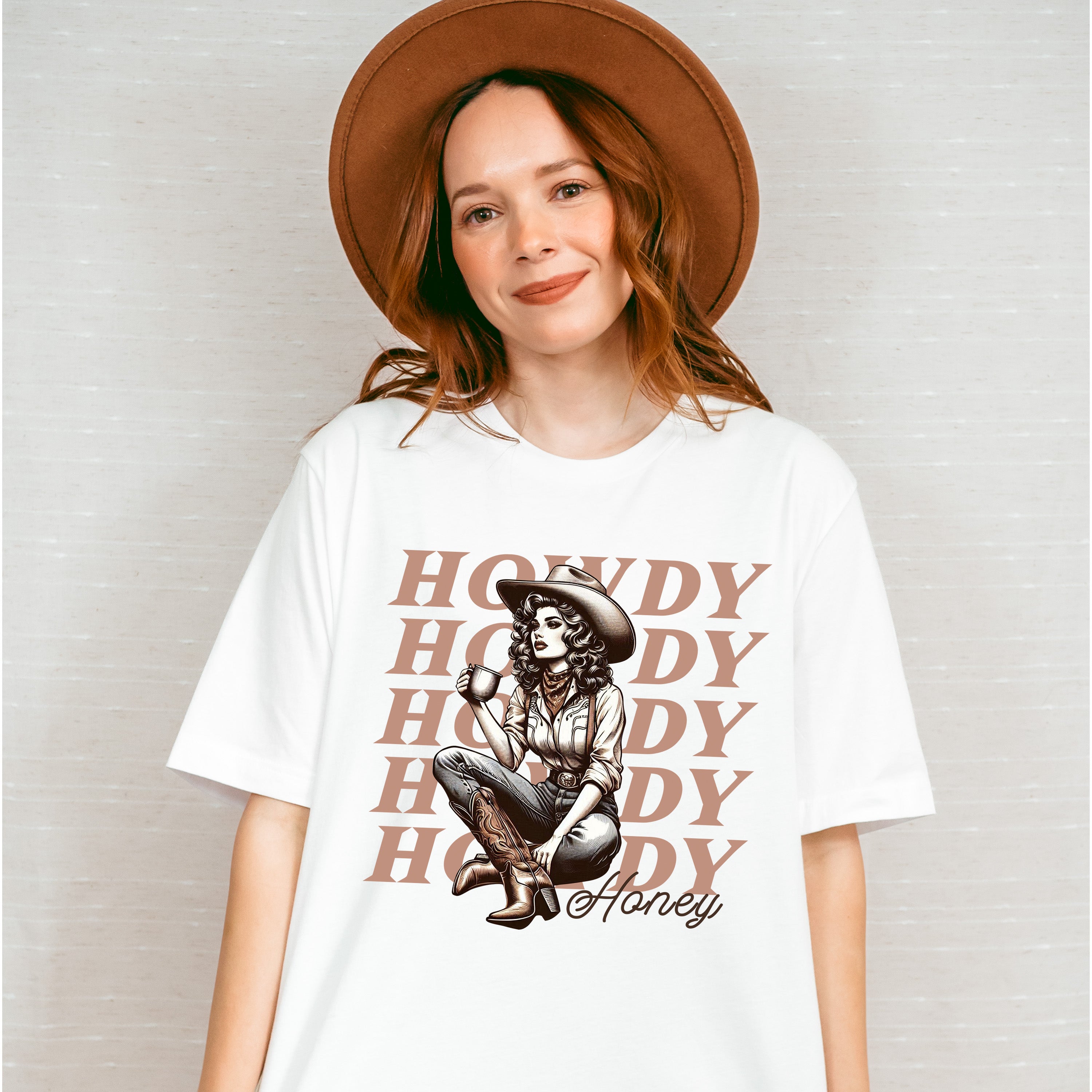 Howdy Howdy Honey  Design - Cowgirl Unisex Crewneck T-Shirt Sweatshirt Hoodie