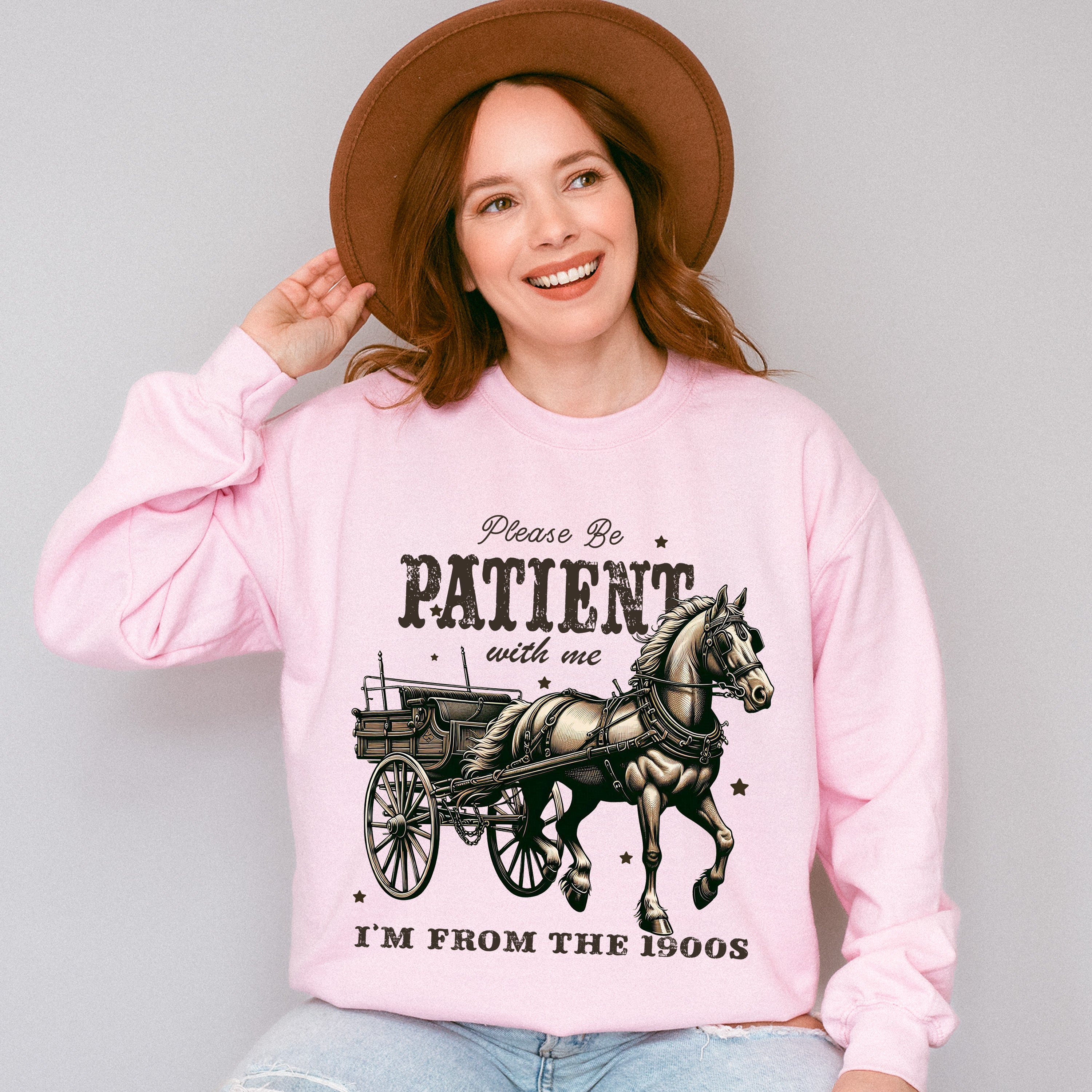 Please Be Patient With Me Design - Cowgirl Unisex Crewneck T-Shirt Sweatshirt Hoodie