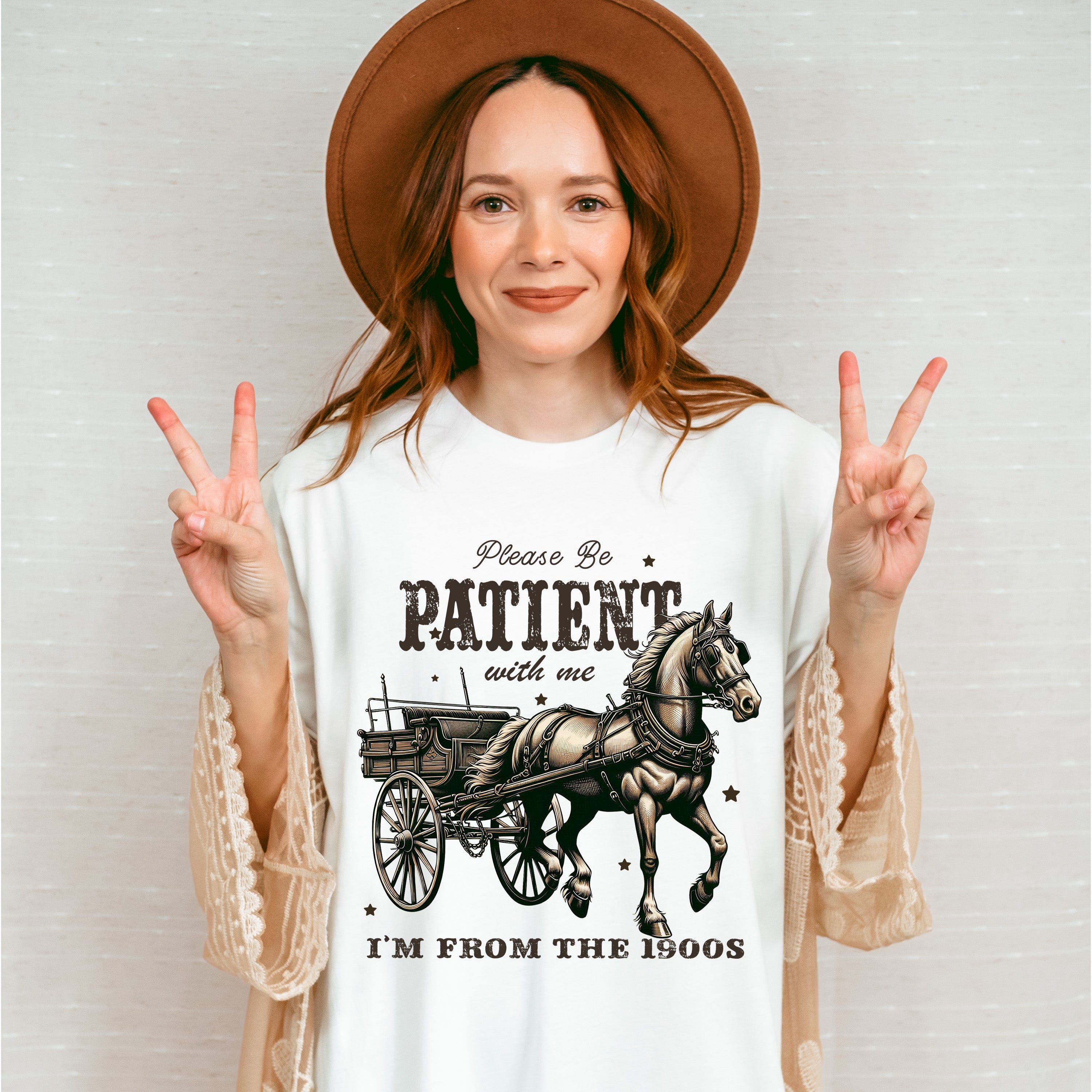 Please Be Patient With Me Design - Cowgirl Unisex Crewneck T-Shirt Sweatshirt Hoodie