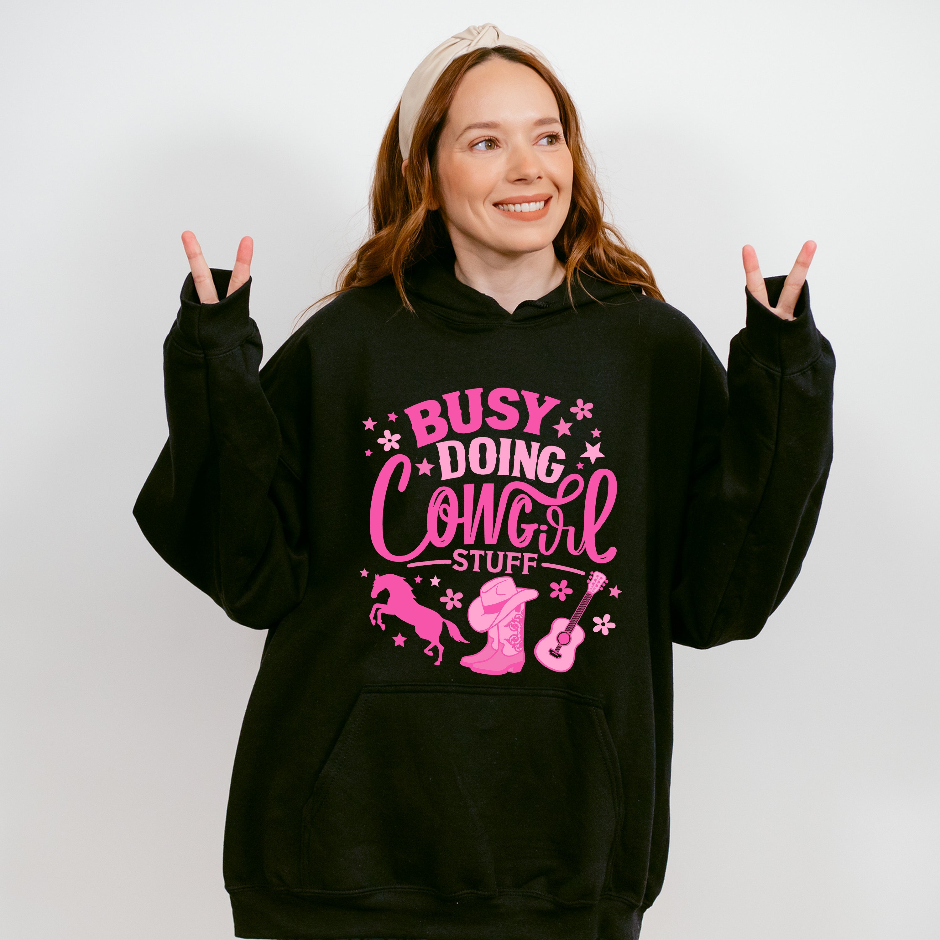 Busy Doing Cowgirl Stuff Design - Cowgirl Unisex Crewneck T-Shirt Sweatshirt Hoodie