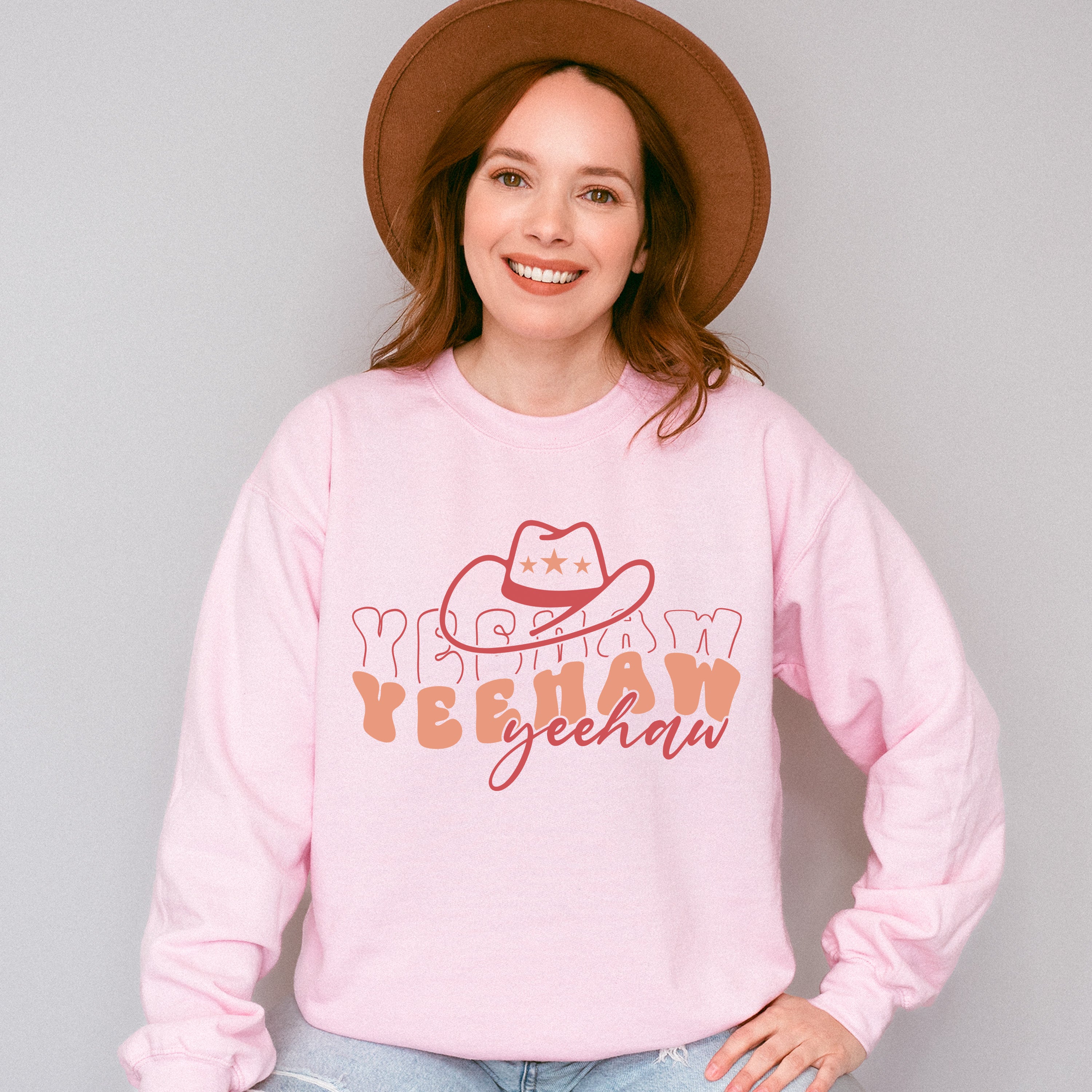 Yeehaw Yeehaw Western Design - Cowgirl Unisex Crewneck T-Shirt Sweatshirt Hoodie