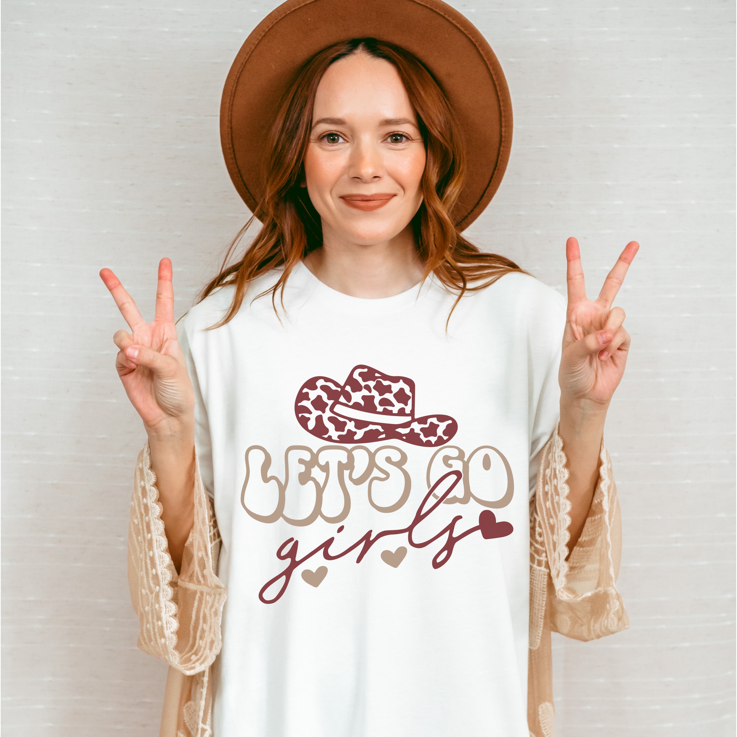 Let's Go Girls Design - Cowgirl Unisex Crewneck T-Shirt Sweatshirt Hoodie