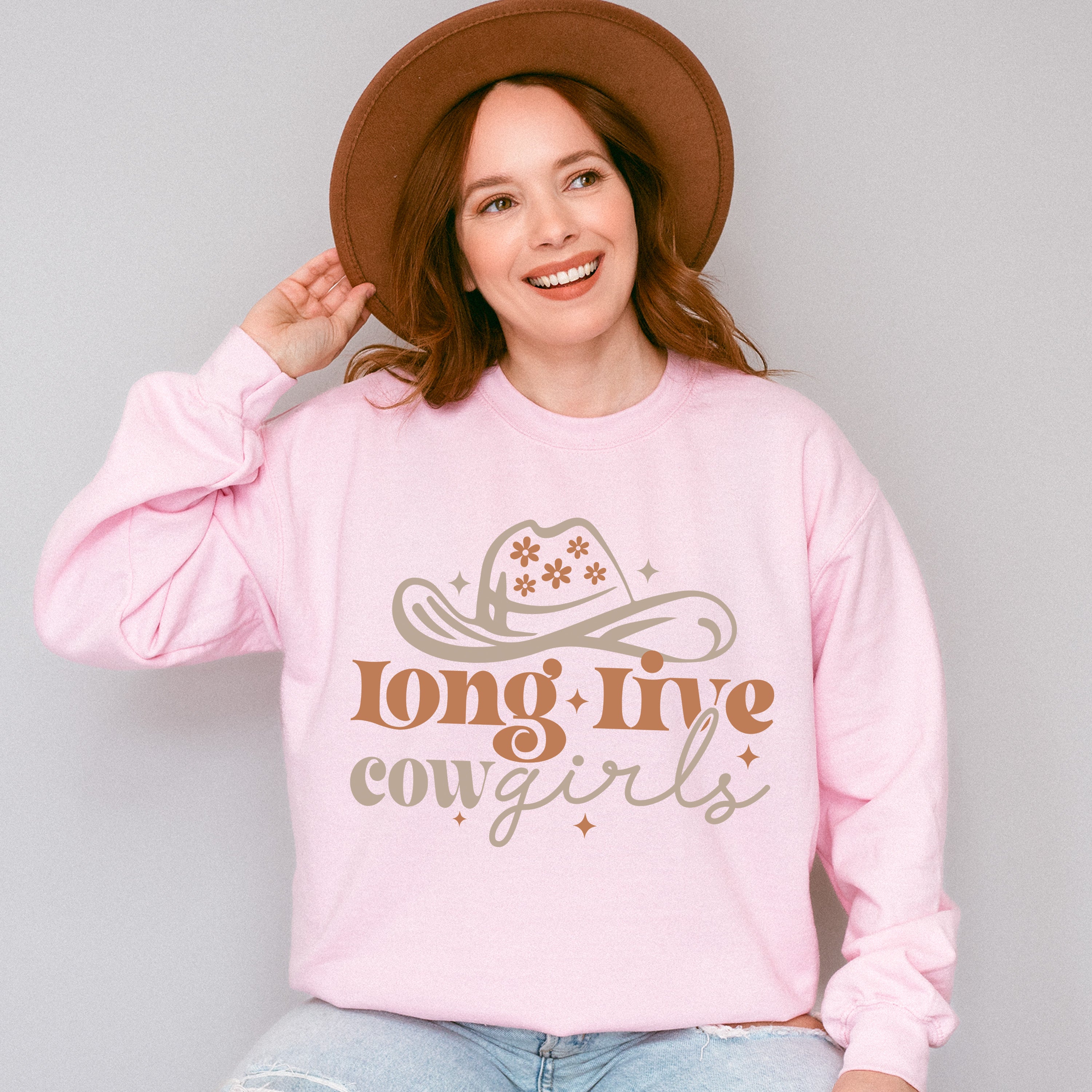 Long Live Cowgirls Design - Cowgirl Unisex Crewneck T-Shirt Sweatshirt Hoodie