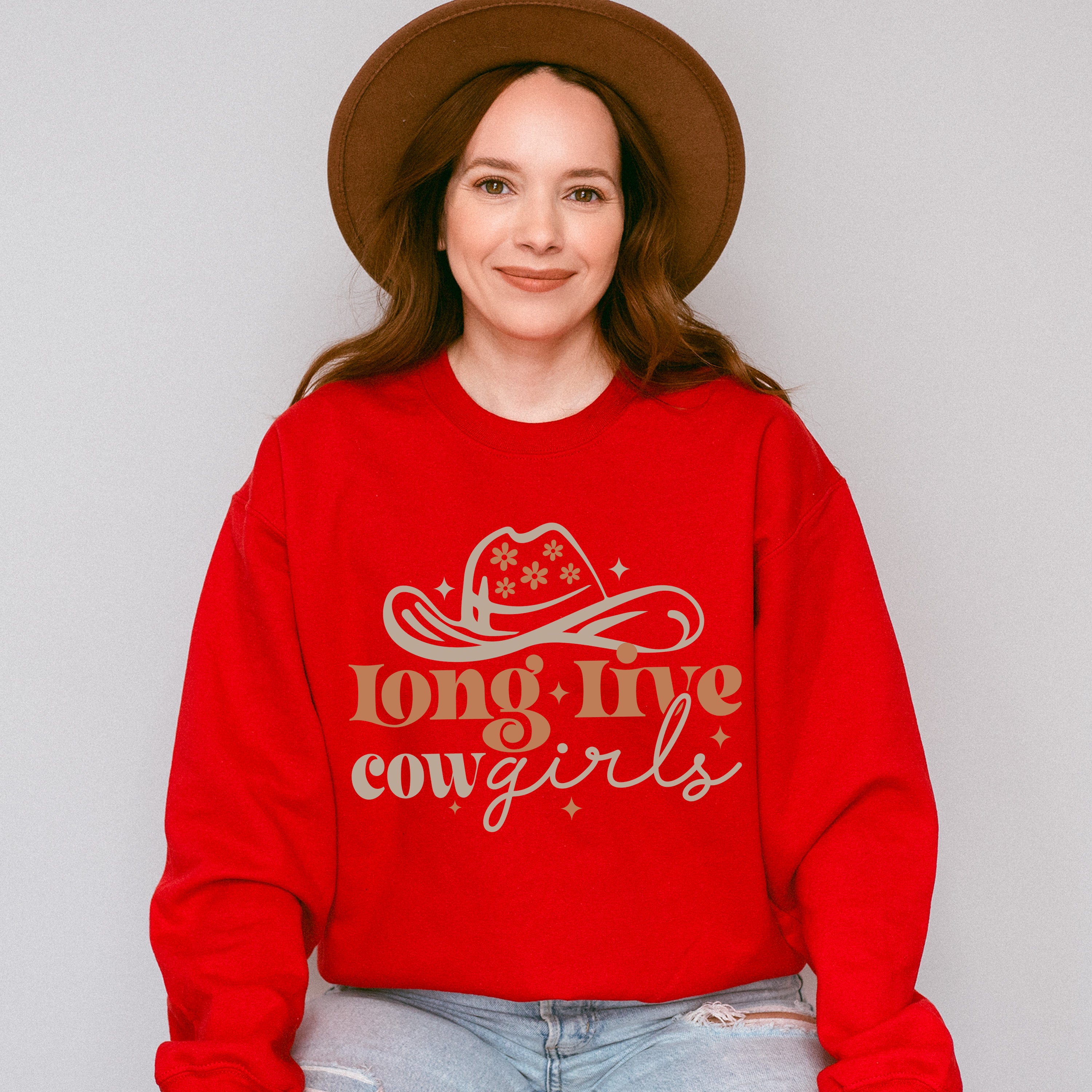 Long Live Cowgirls Design - Cowgirl Unisex Crewneck T-Shirt Sweatshirt Hoodie