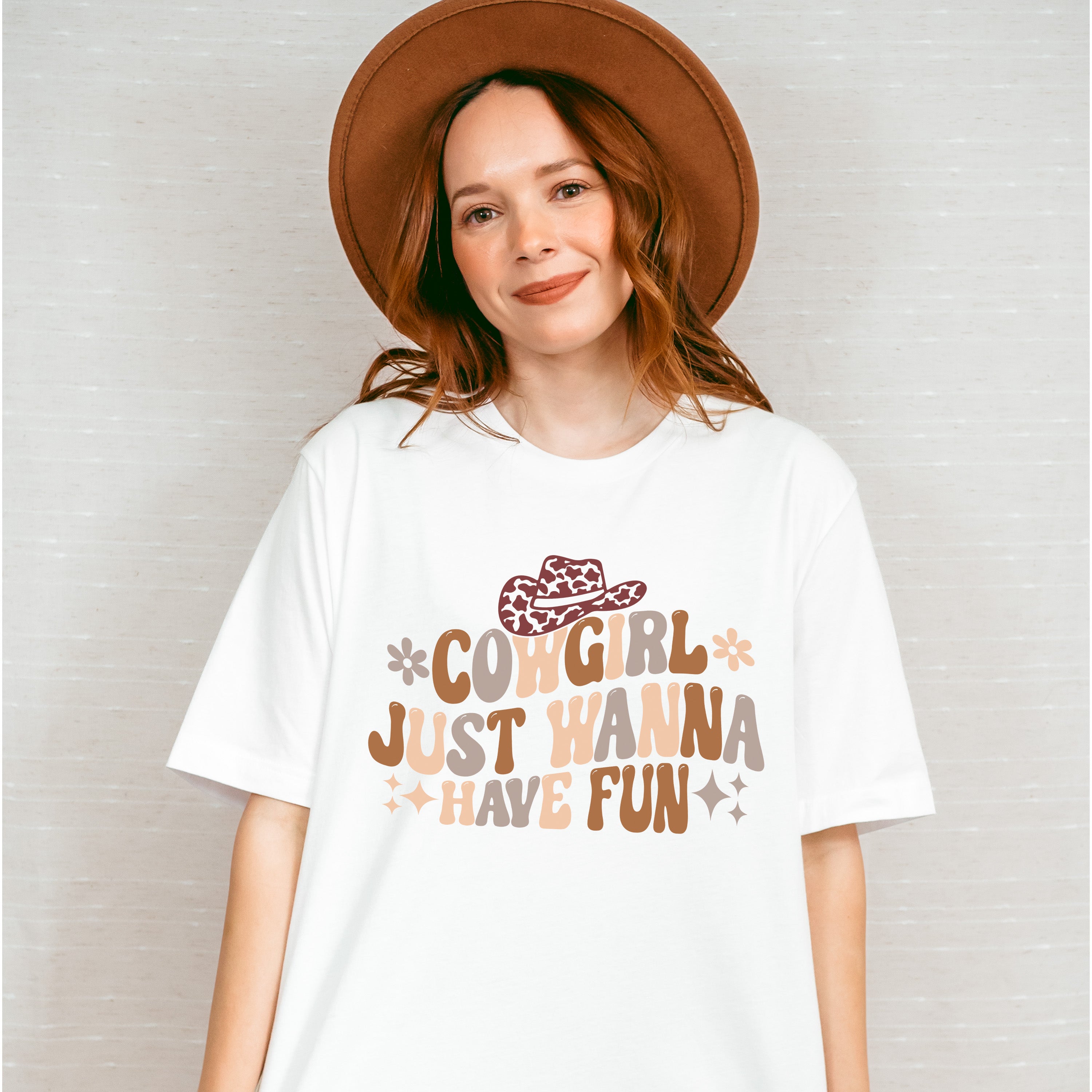 Cowgirl Just Wanna Have Fun Design - Cowgirl Unisex Crewneck T-Shirt Sweatshirt Hoodie