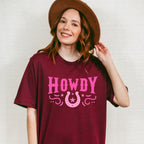 Howdy Horseshoe Design - Cowgirl Unisex Crewneck T-Shirt Sweatshirt Hoodie