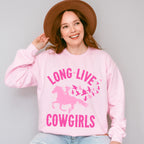 Long Live Cowgirls Pink Design - Cowgirl Unisex Crewneck T-Shirt Sweatshirt Hoodie