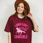Long Live Cowgirls Pink Design - Cowgirl Unisex Crewneck T-Shirt Sweatshirt Hoodie