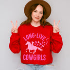Long Live Cowgirls Pink Design - Cowgirl Unisex Crewneck T-Shirt Sweatshirt Hoodie