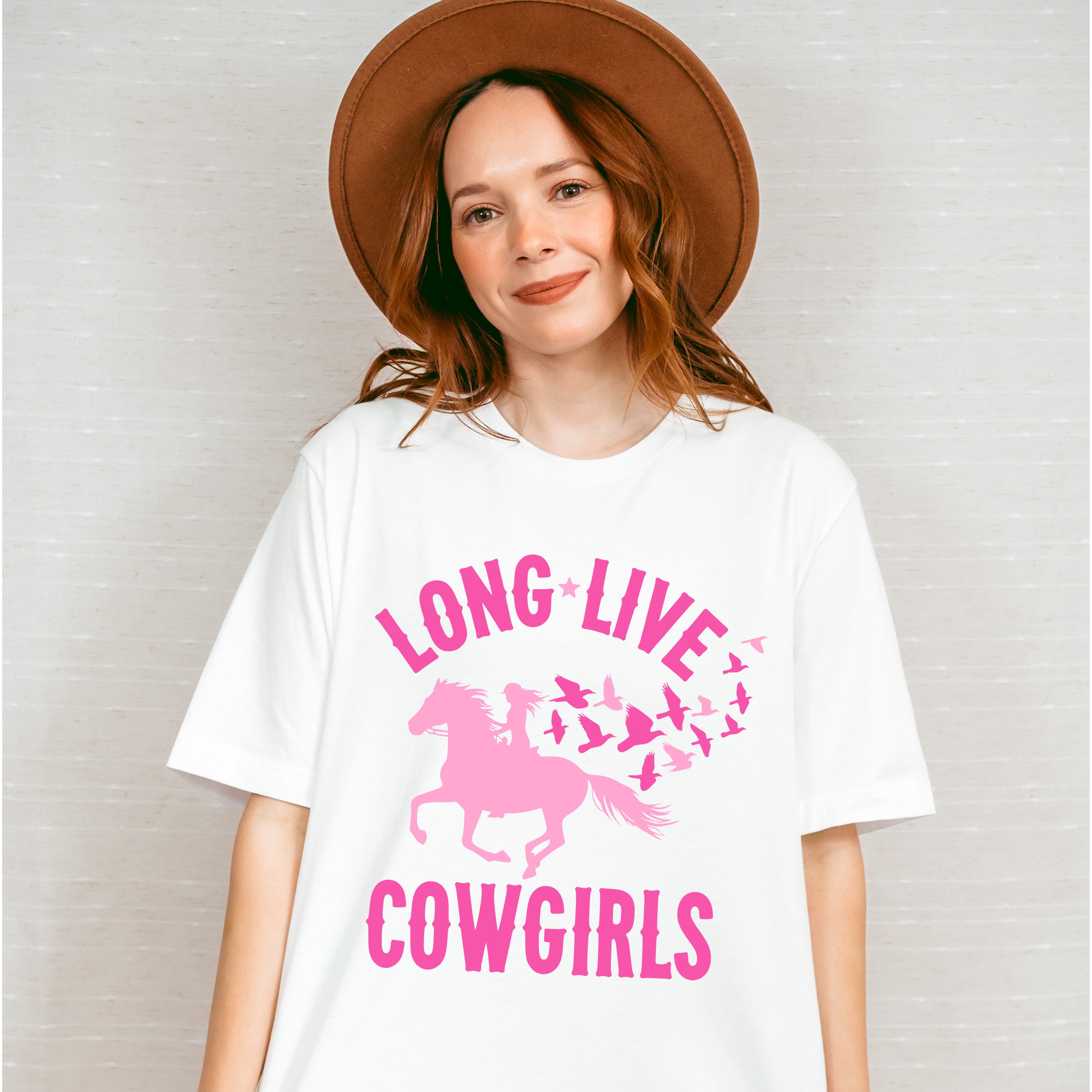 Long Live Cowgirls Pink Design - Cowgirl Unisex Crewneck T-Shirt Sweatshirt Hoodie