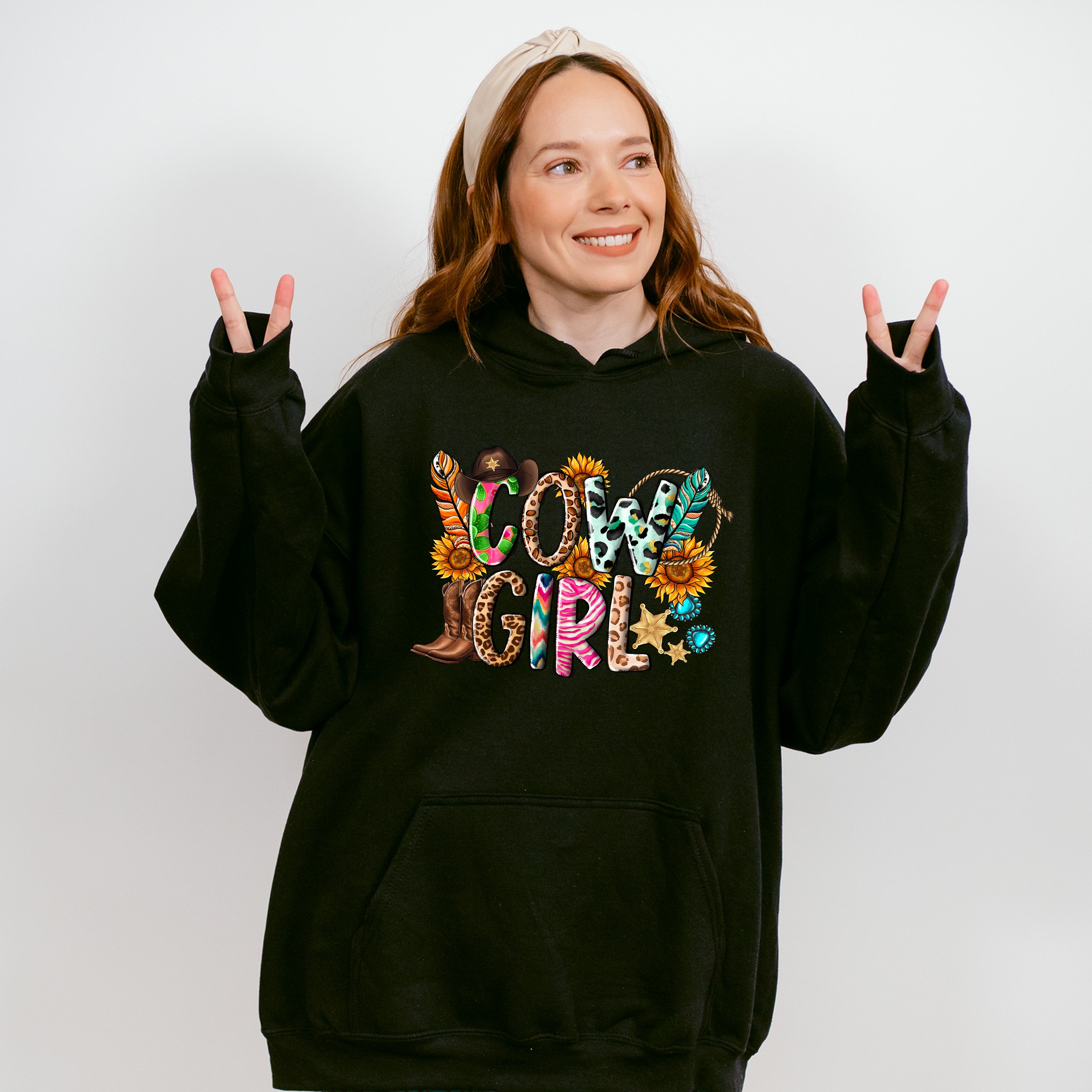 Retro Cowgirl Design - Cowgirl Unisex Crewneck T-Shirt Sweatshirt Hoodie
