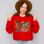 Retro Cowgirl Design - Cowgirl Unisex Crewneck T-Shirt Sweatshirt Hoodie