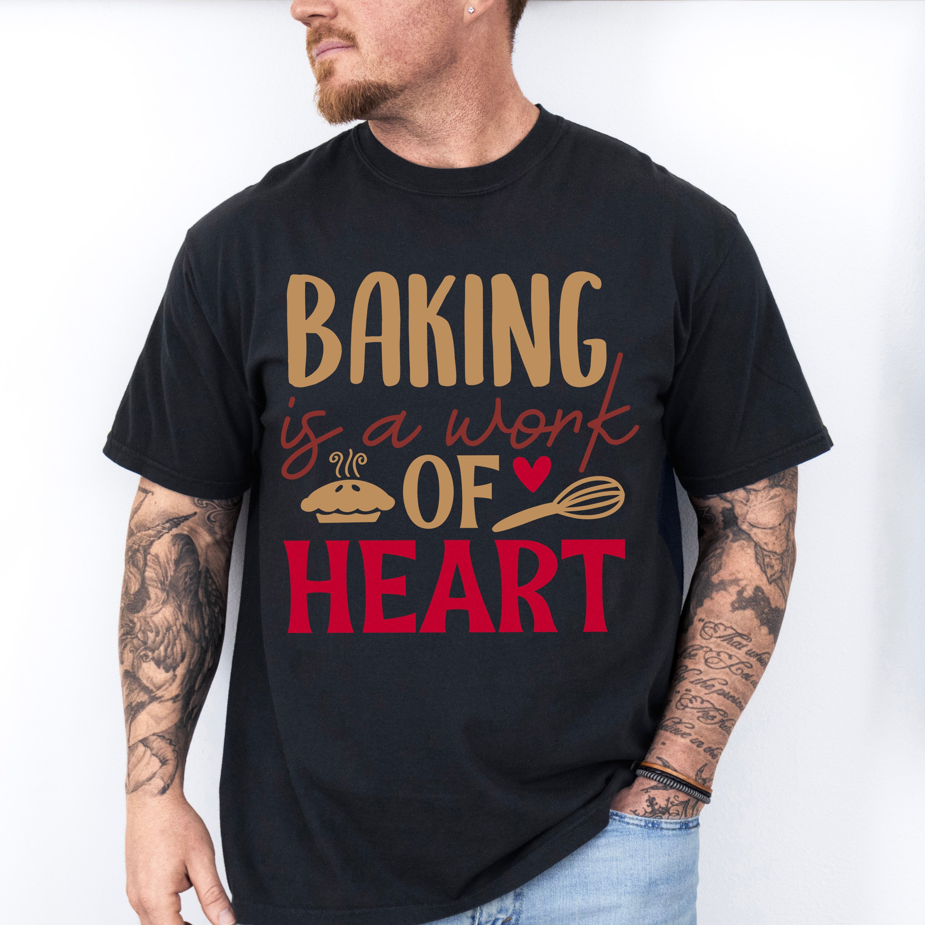 Baking Is A Work Of Heart - Cooking Unisex Crewneck T-Shirt Sweatshirt Hoodie