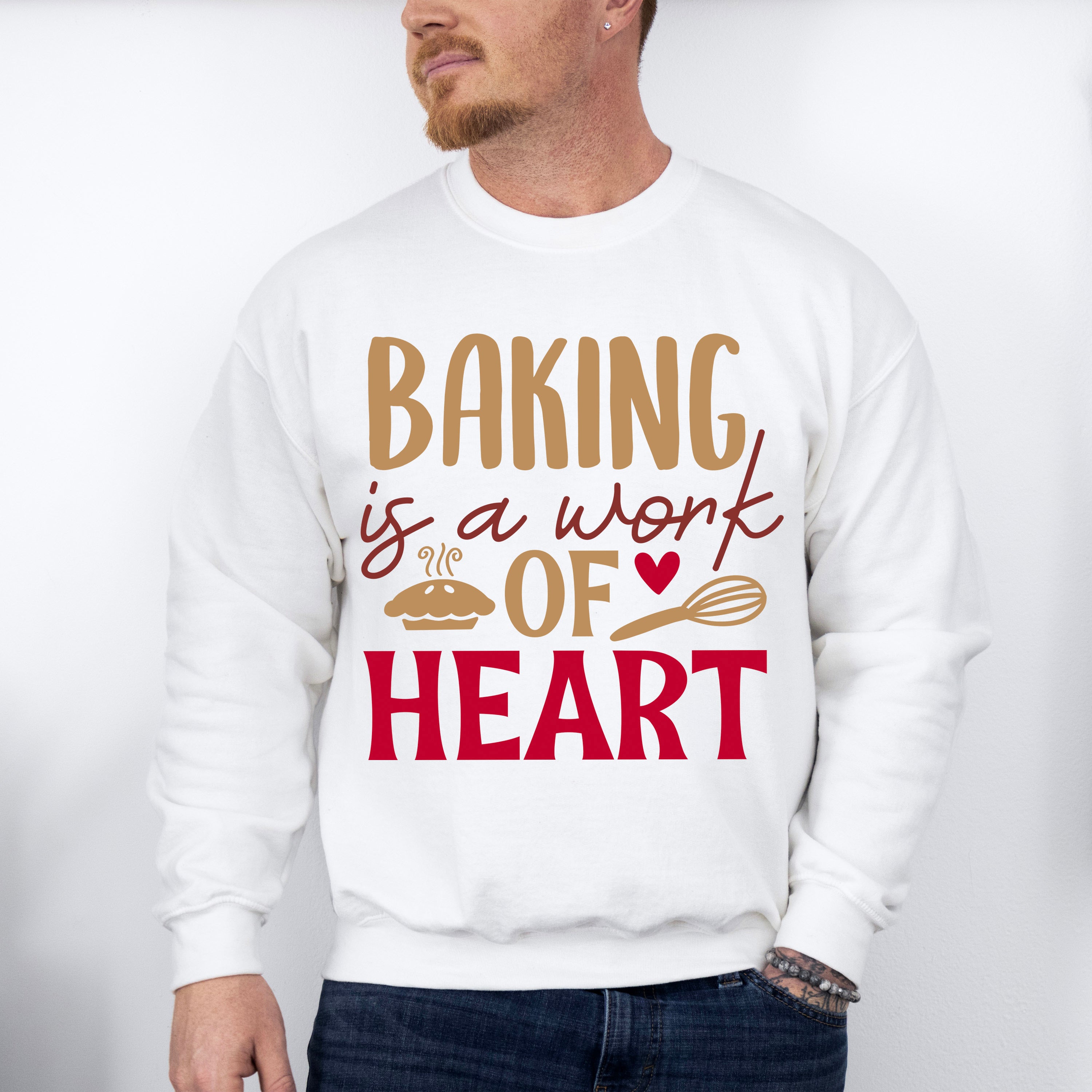 Baking Is A Work Of Heart - Cooking Unisex Crewneck T-Shirt Sweatshirt Hoodie