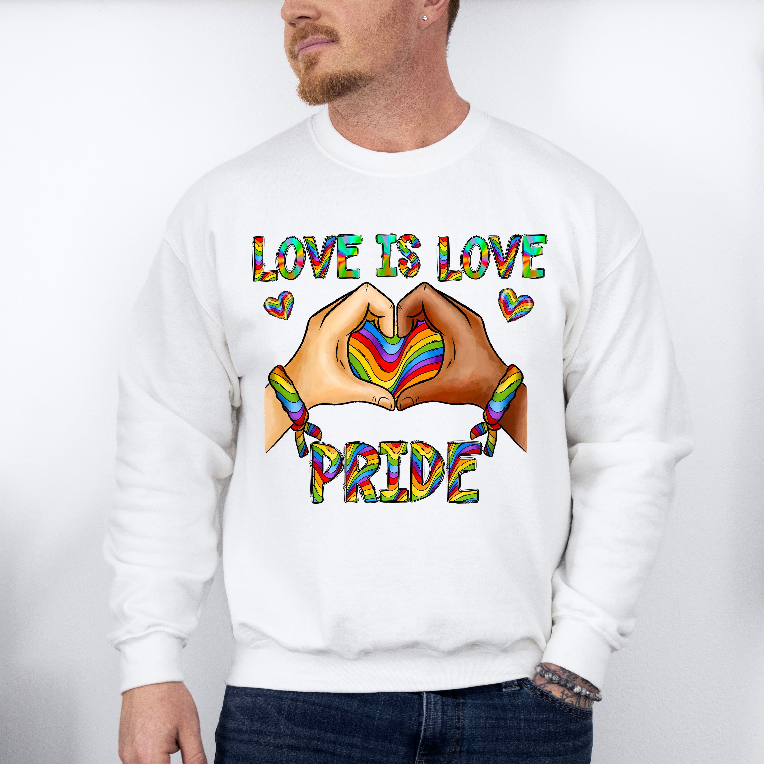 Love is Love Pride - LGBTQ Theme Unisex Crewneck T-Shirt Sweatshirt Hoodie