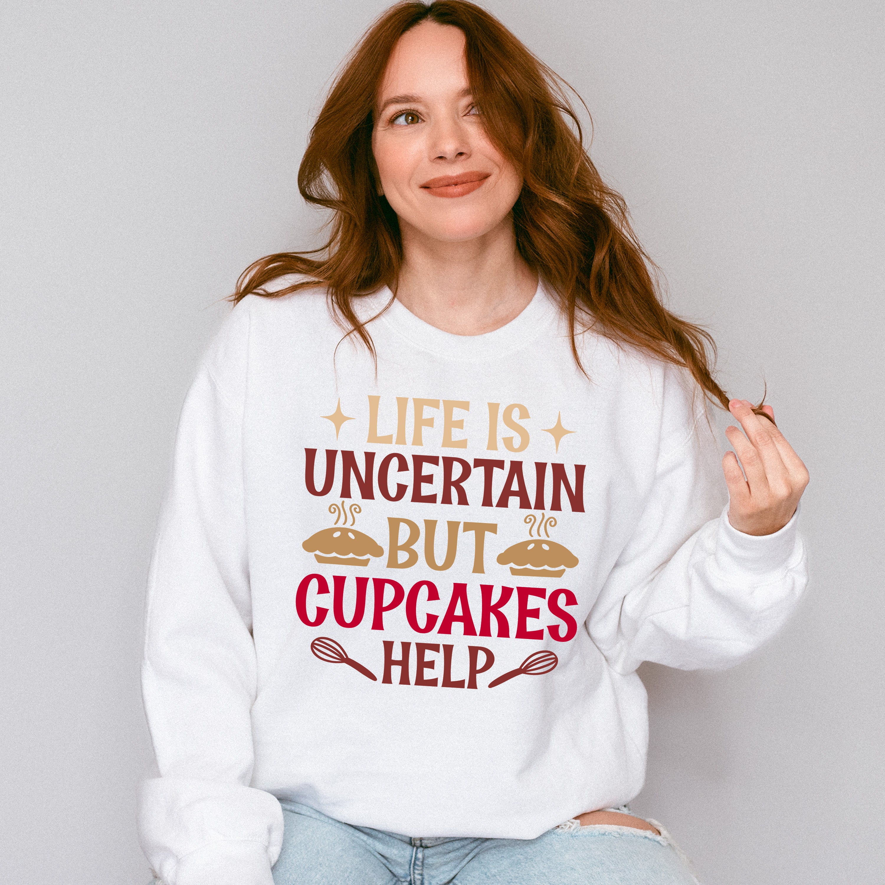 Cupcakes Help - Cooking Unisex Crewneck T-Shirt Sweatshirt Hoodie