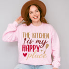 The Kitchen Is My Happy Place - Cooking Unisex Crewneck T-Shirt Sweatshirt Hoodie