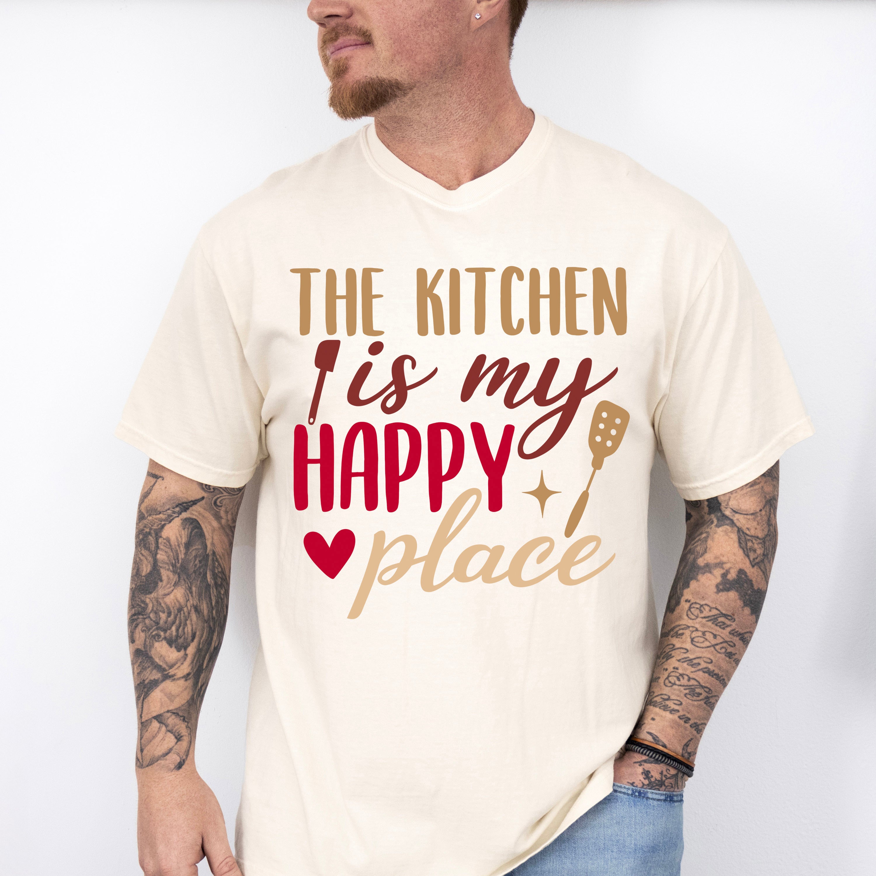 The Kitchen Is My Happy Place - Cooking Unisex Crewneck T-Shirt Sweatshirt Hoodie