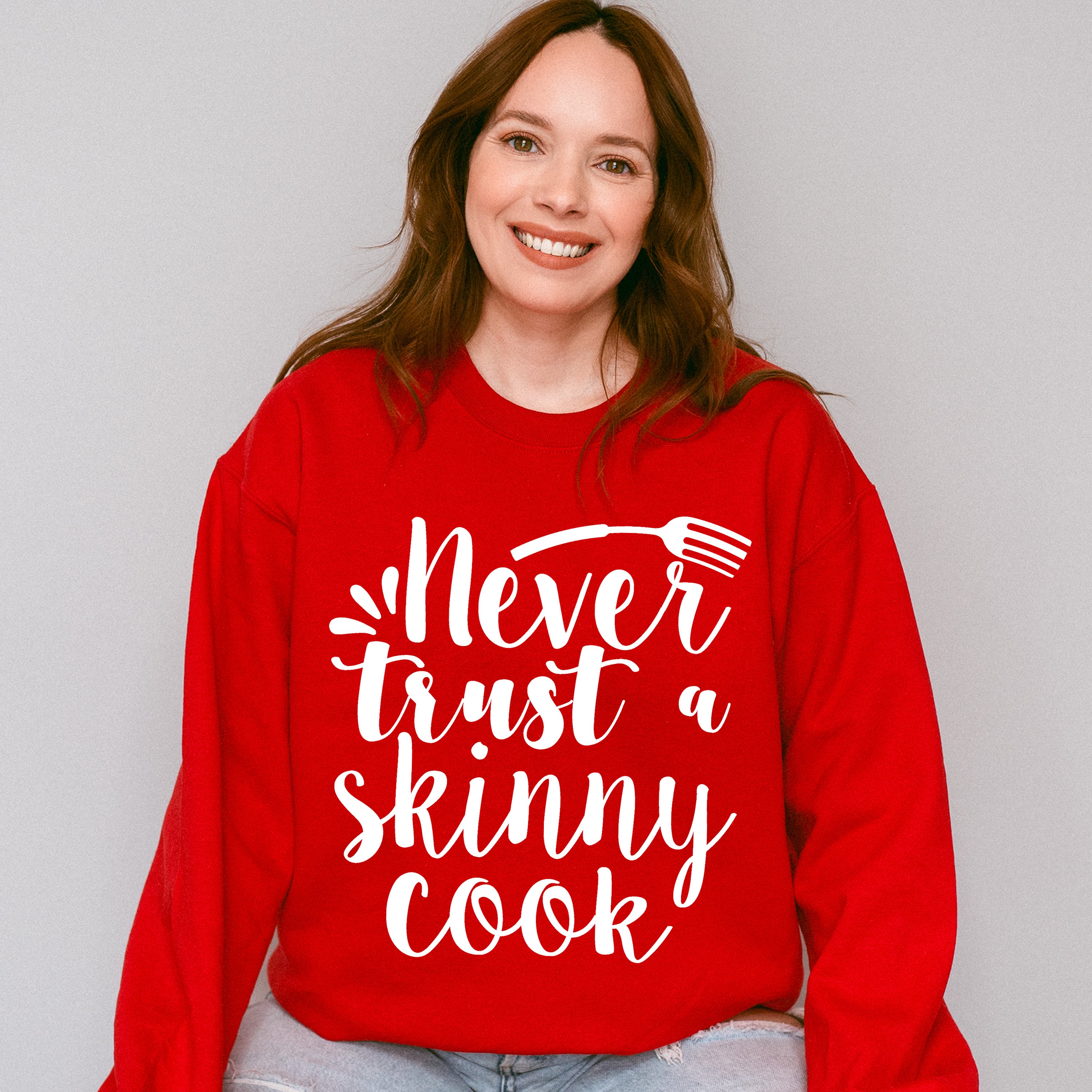 Never Trust A Skinny Cook - Cooking Unisex Crewneck T-Shirt Sweatshirt Hoodie