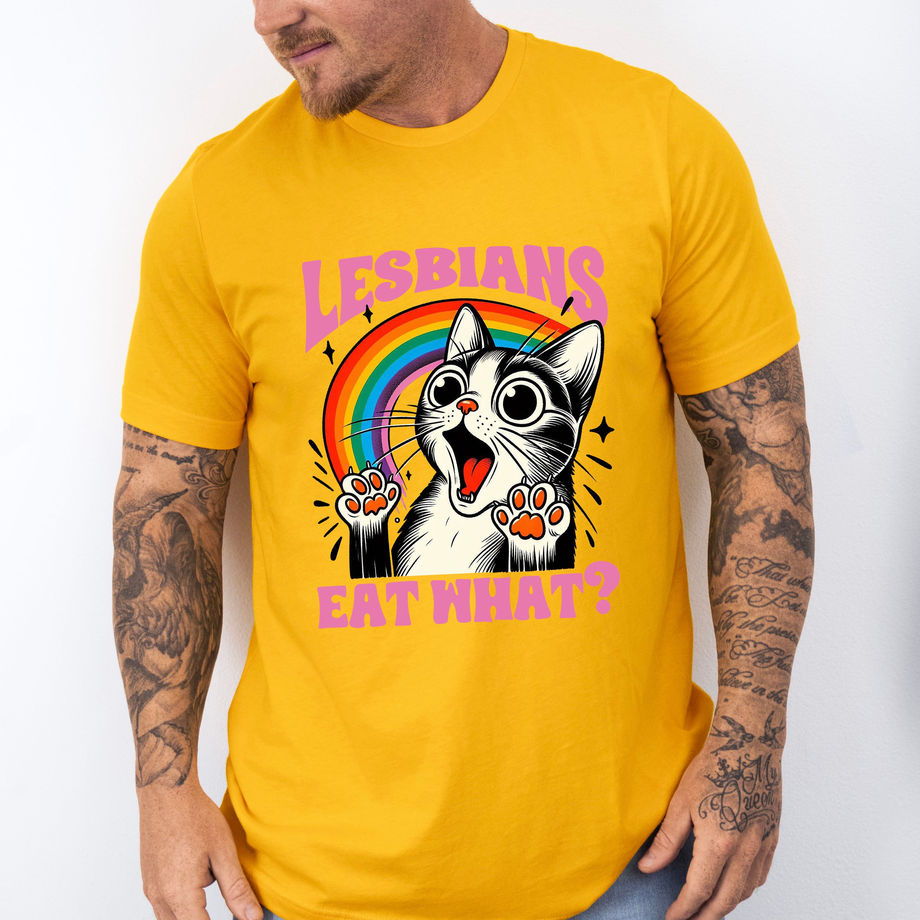 Lesbians Eat What? - LGBTQ Theme Unisex Crewneck T-Shirt Sweatshirt Hoodie