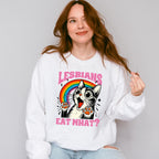 Lesbians Eat What? - LGBTQ Theme Unisex Crewneck T-Shirt Sweatshirt Hoodie