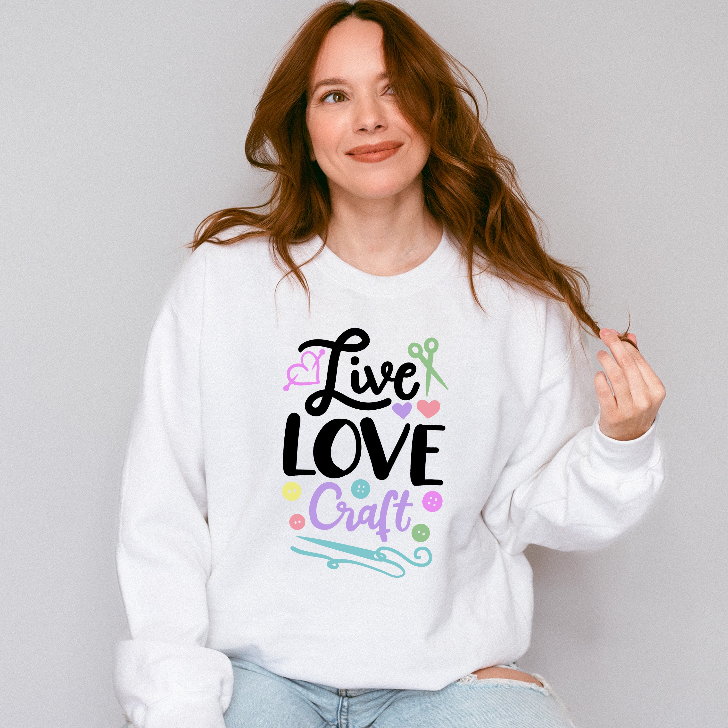 Live Love Craft - Crafting Unisex Crewneck T-Shirt Sweatshirt Hoodie