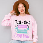 Girl Who Loves Crafting - Crafting Unisex Crewneck T-Shirt Sweatshirt Hoodie