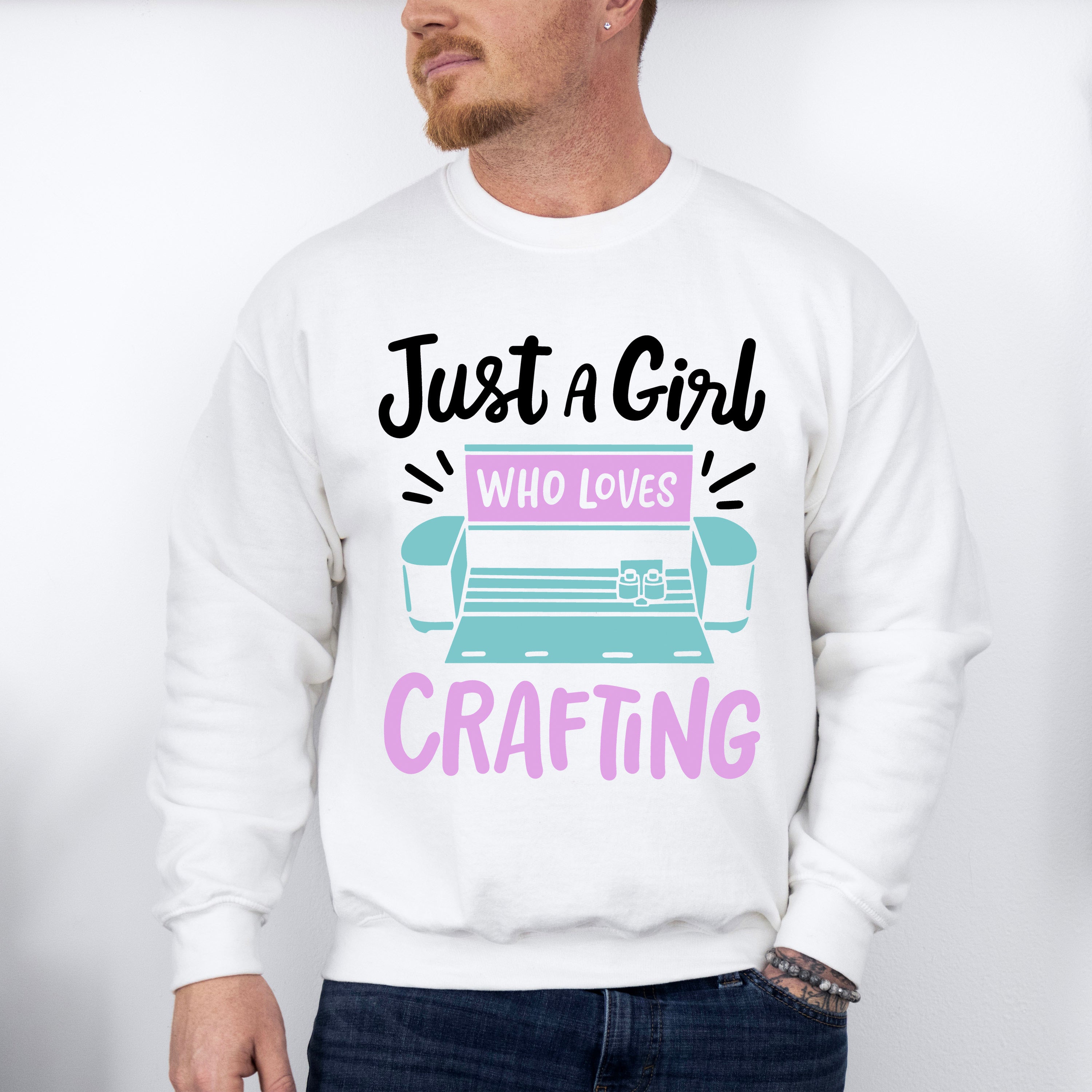 Girl Who Loves Crafting - Crafting Unisex Crewneck T-Shirt Sweatshirt Hoodie