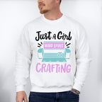 Girl Who Loves Crafting - Crafting Unisex Crewneck T-Shirt Sweatshirt Hoodie