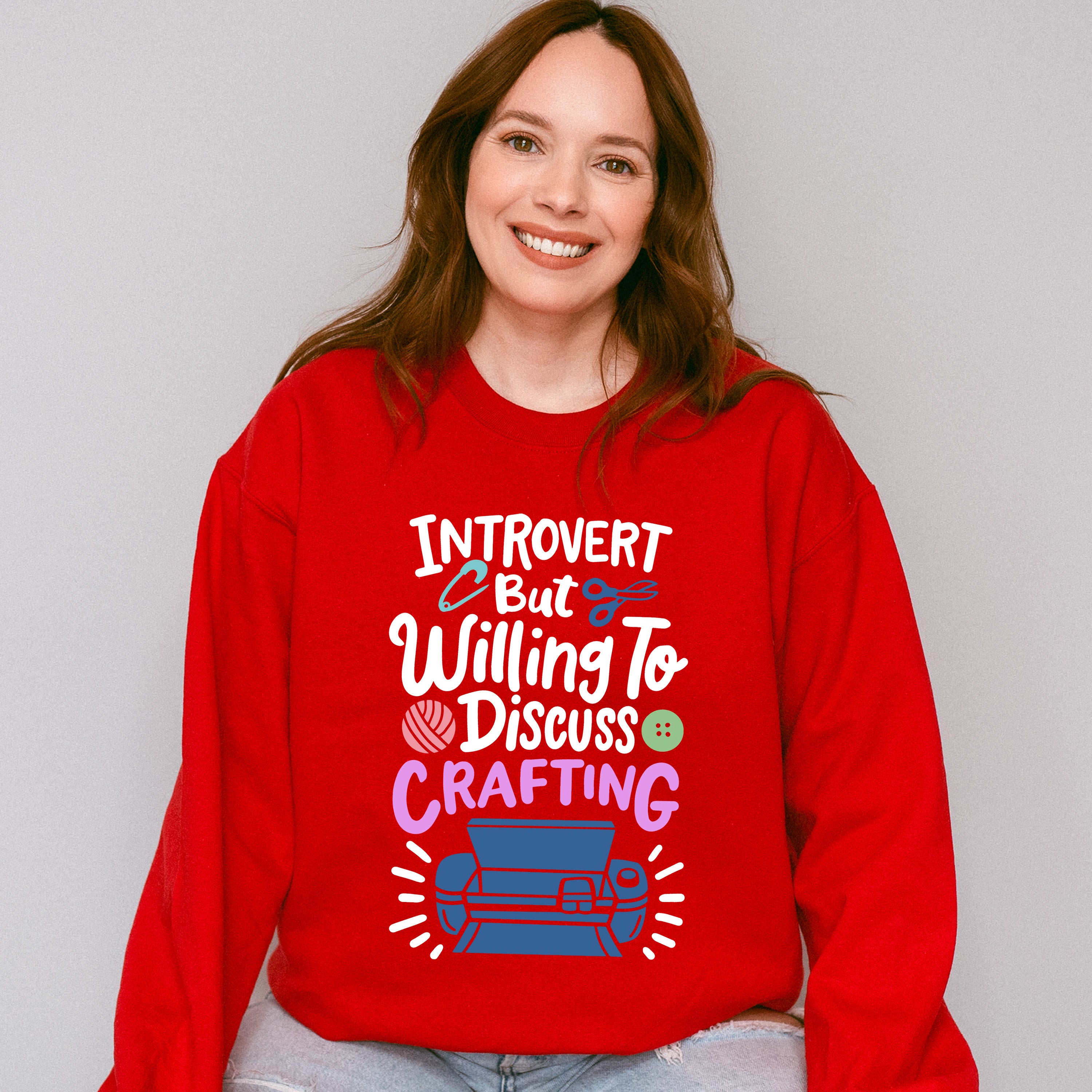 Introvert But - Crafting Unisex Crewneck T-Shirt Sweatshirt Hoodie
